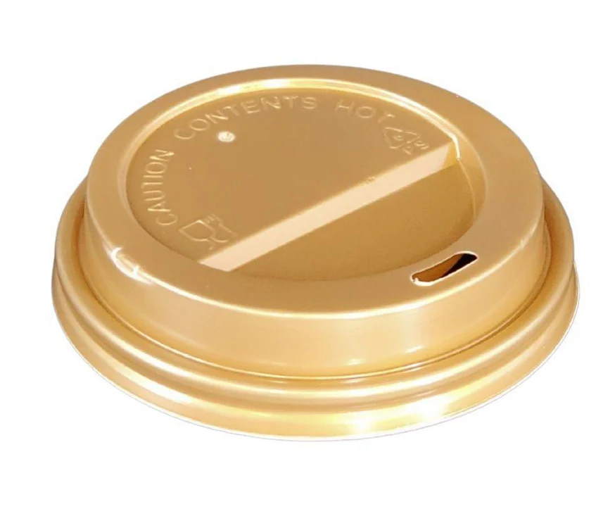 Morning Dew - Dome Sip Lid for 8oz Tall Hot Paper Cups - Gold - 8DL-G — Case (50 CT)