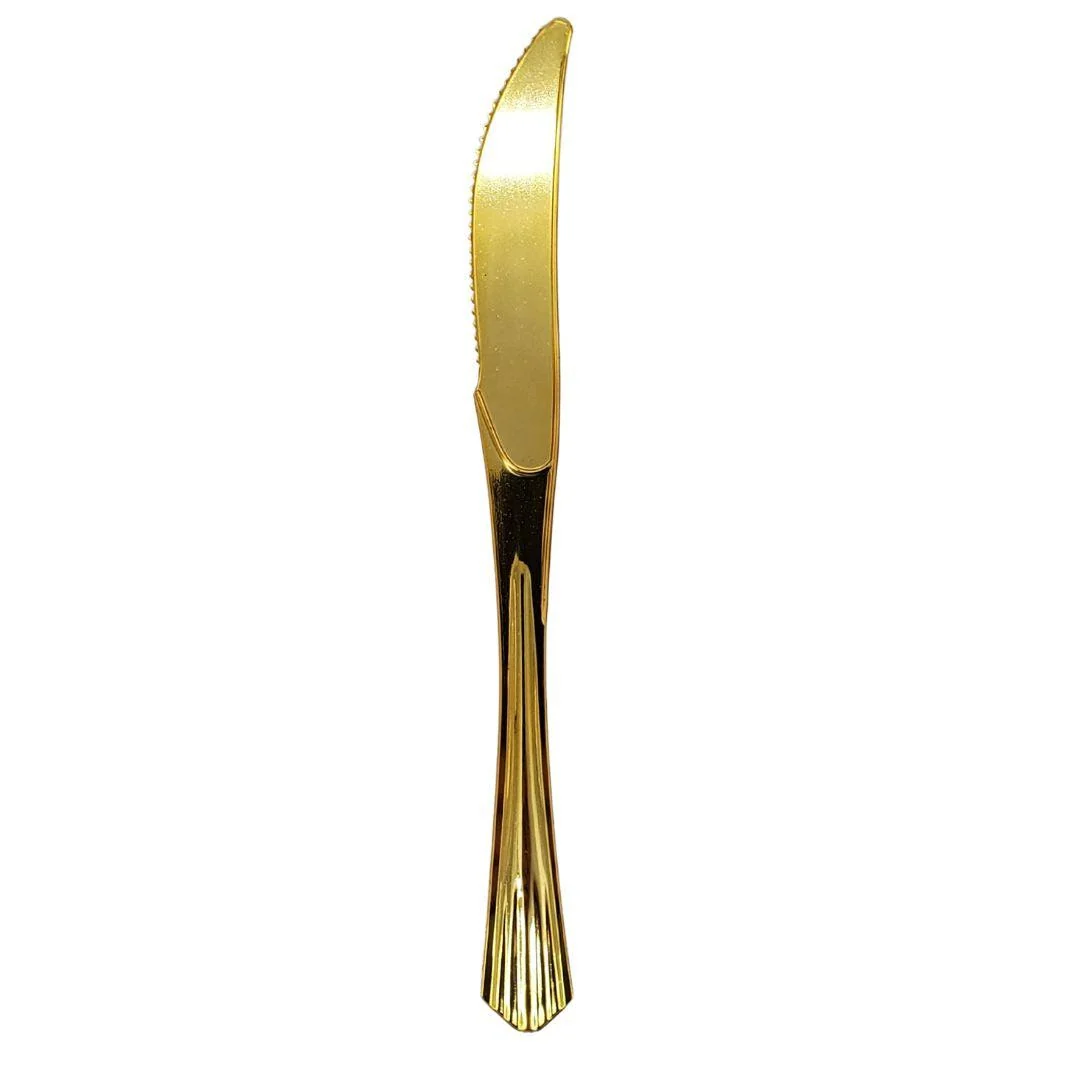 Plastic Knife - Gold - 19.9x1.8cm - SK61 — Case (50 CT)