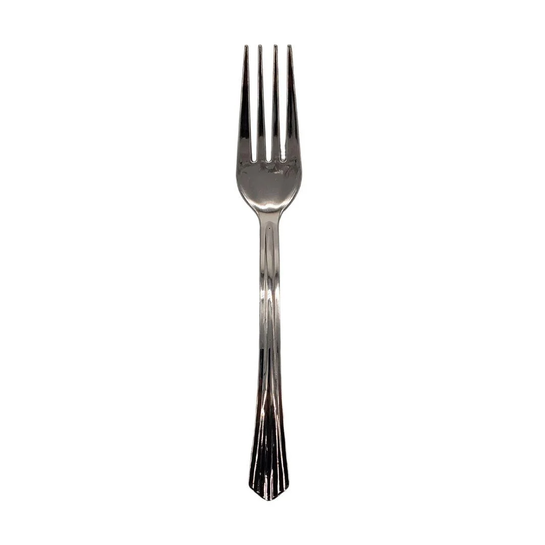 Plastic Fork - Silver - 18.7x2.8cm - SF54 — Case (20 x 50 CT)
