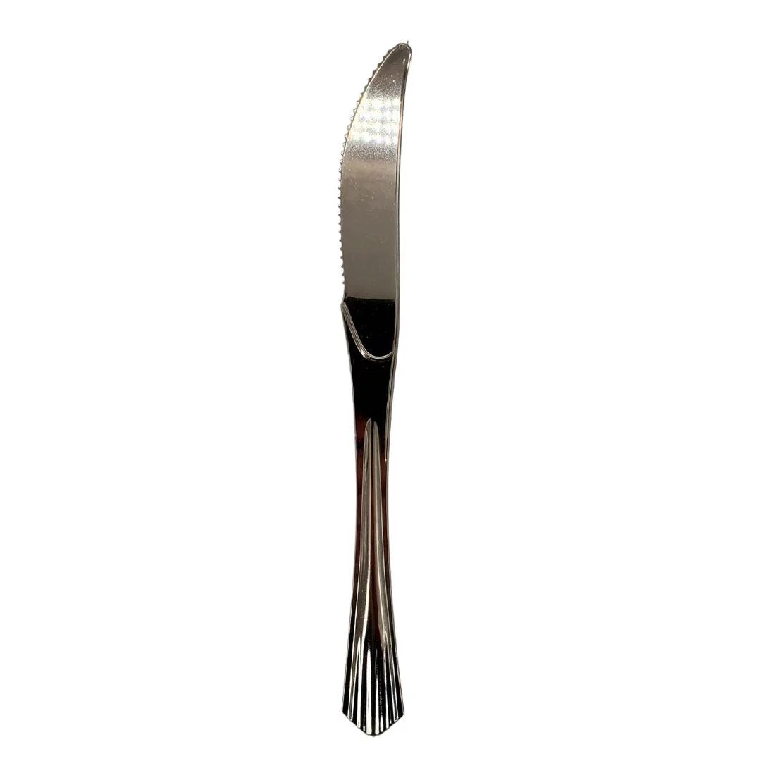 Plastic Knife - SILVER - 19.9x1.8cm - SK61 — Case (50 CT)