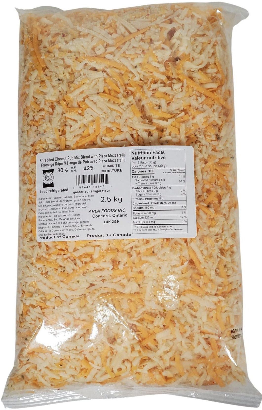 Tre Stelle - Shredded Cheese - Pub Mix — Each (2.5 KG)