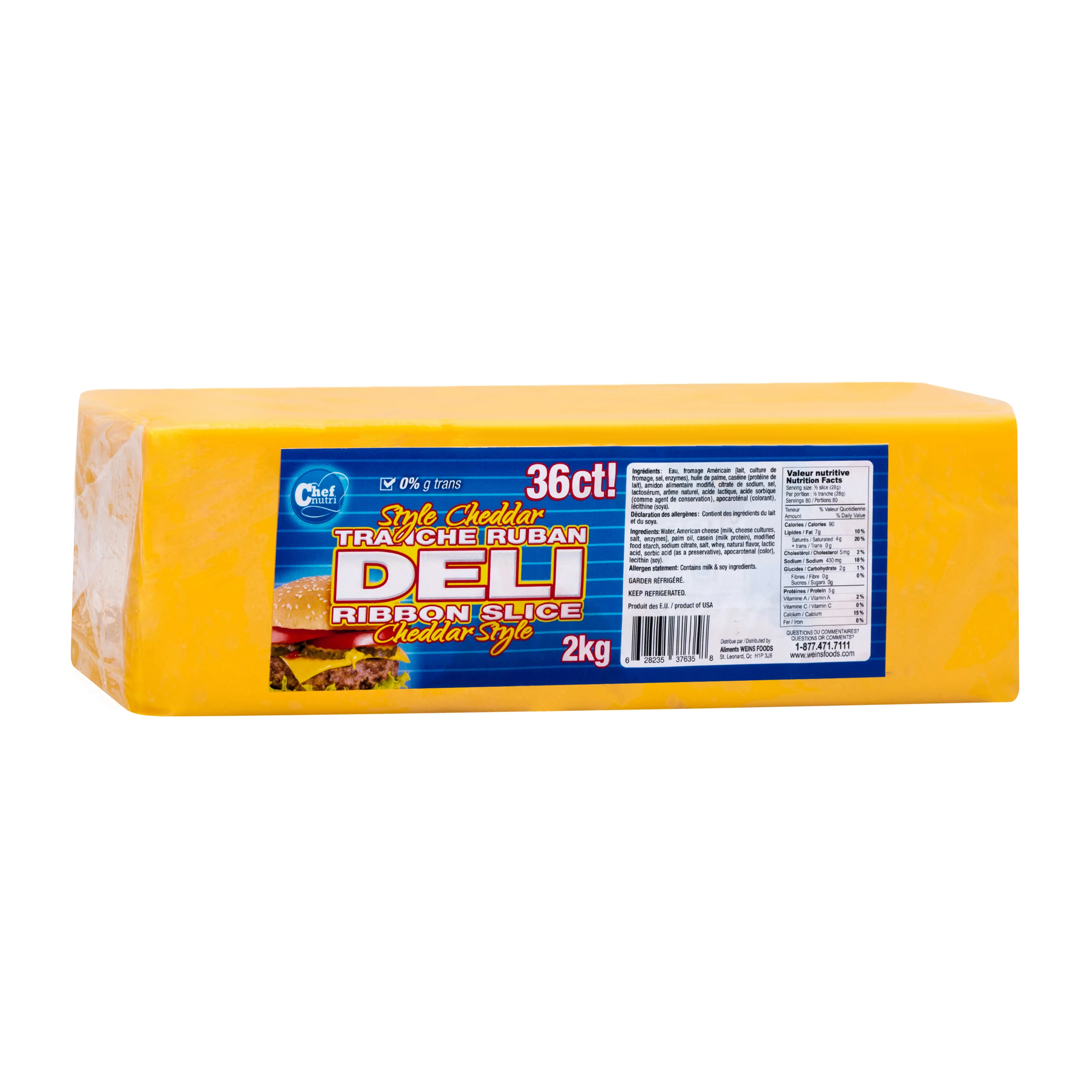 Chef Nutri - Cheese - Deli Ribbon Slice — Case (4 x 2 KG)