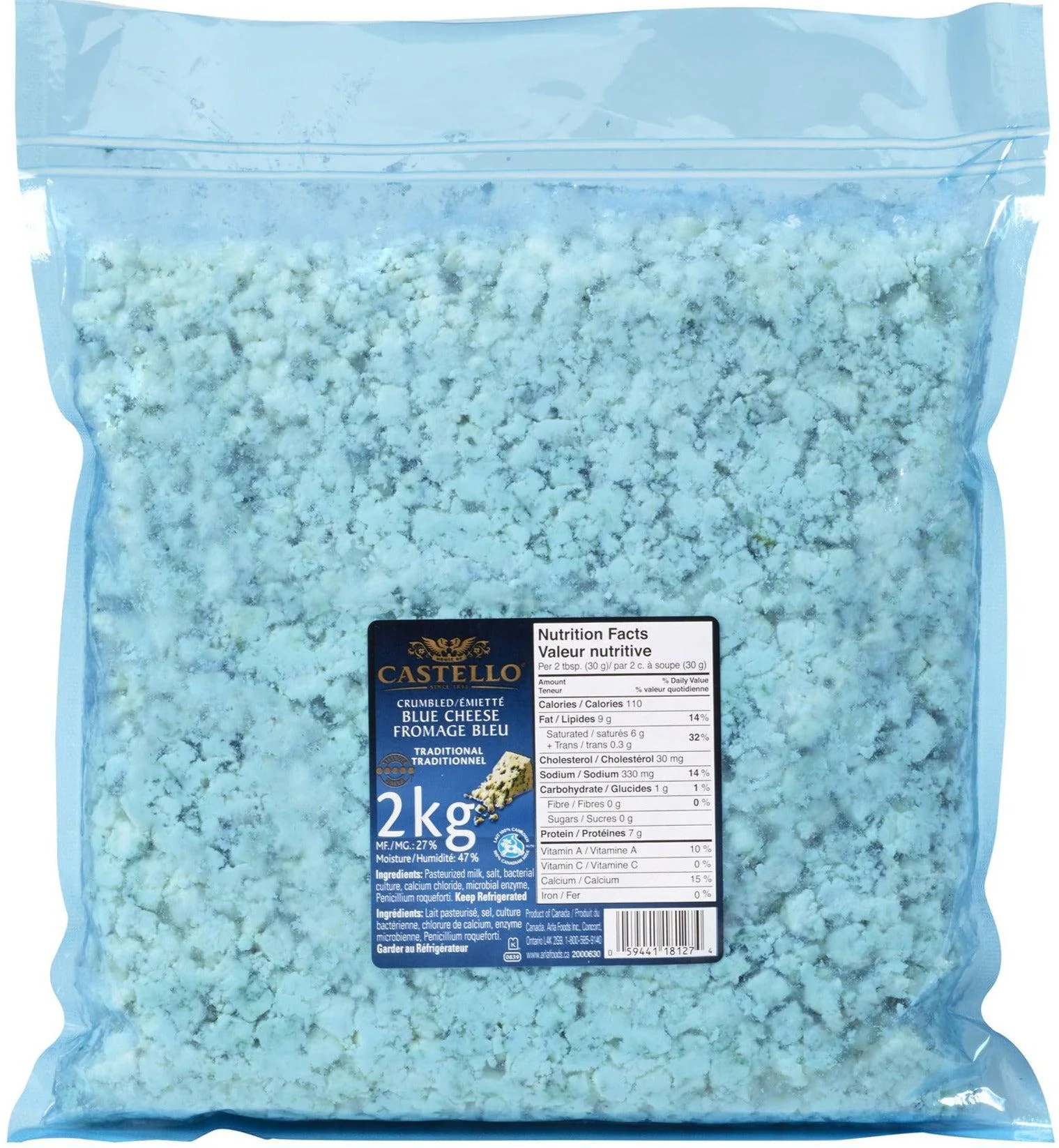 Castello - Crumbled Blue Cheese Gorgonzola — Case (2 x 2 KG)