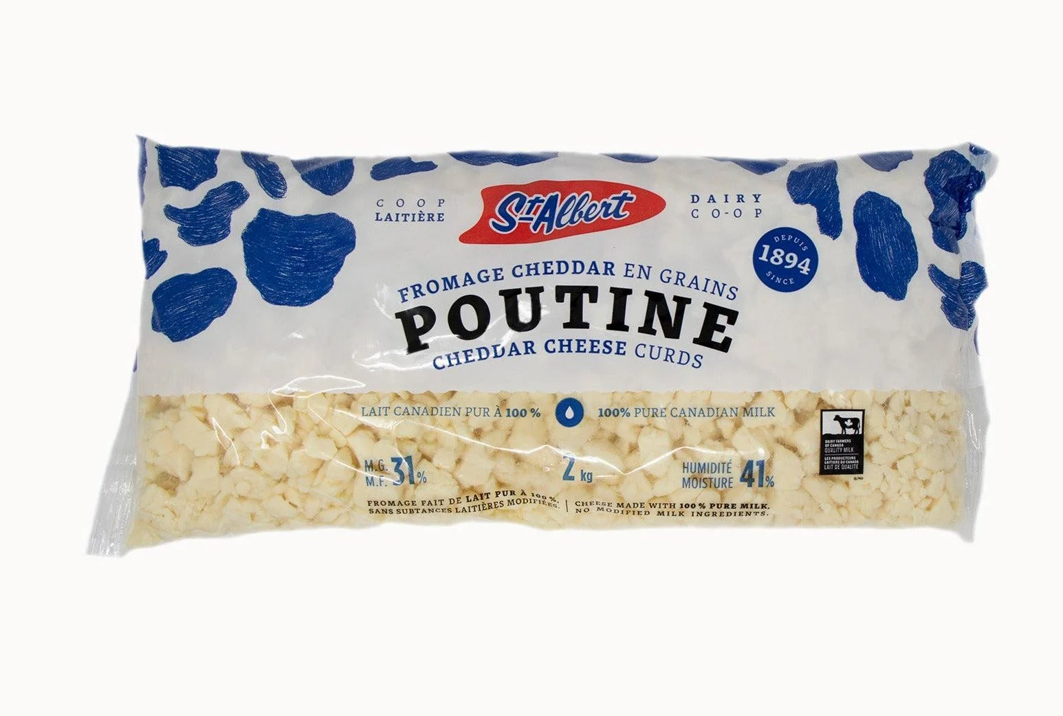 St. Albert - Cheddar Cheese Curds - For Poutine — Case (6 x 2 KG)