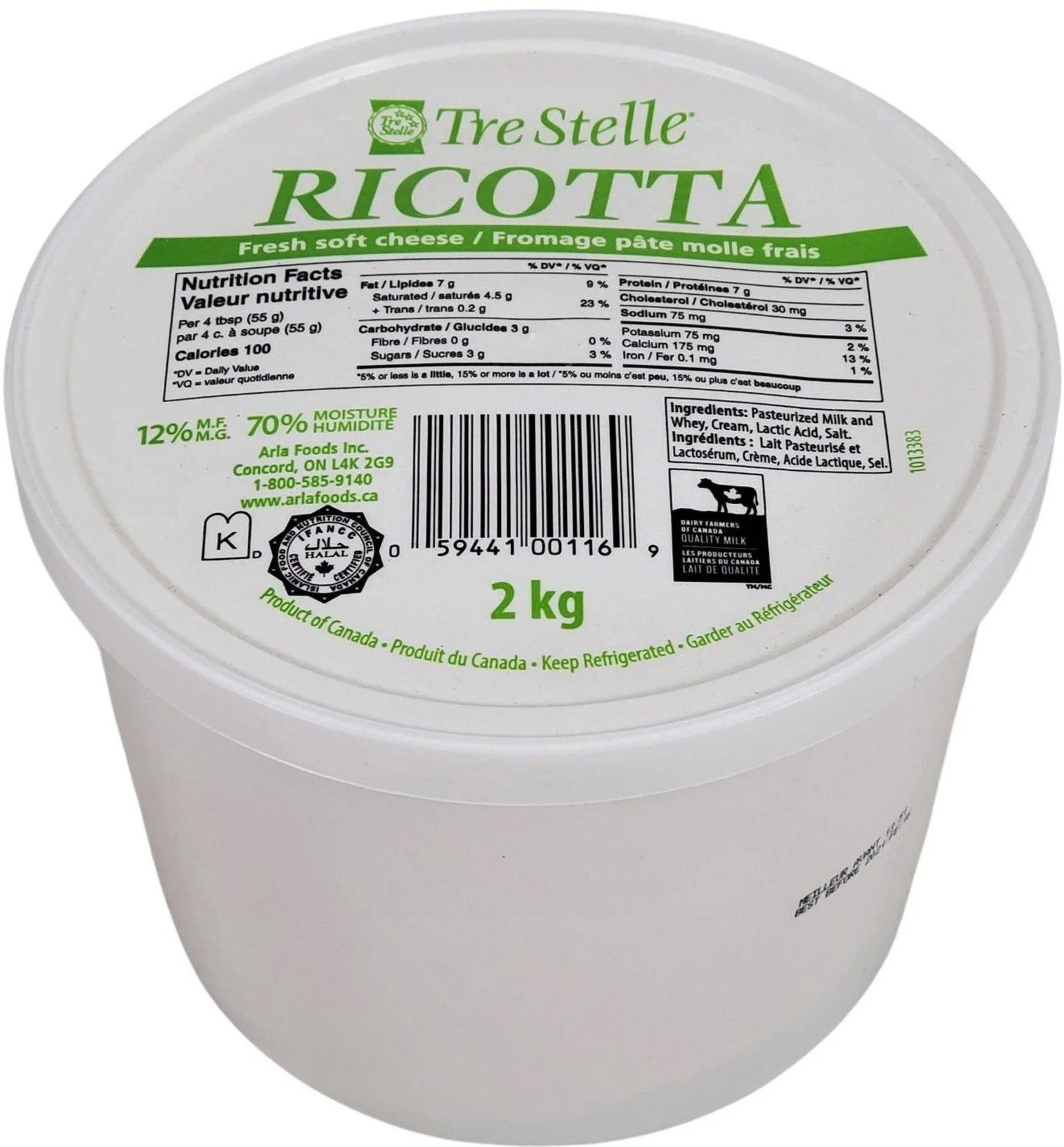 Tre Stelle - Ricotta Dry — Case (2 x 2 KG)