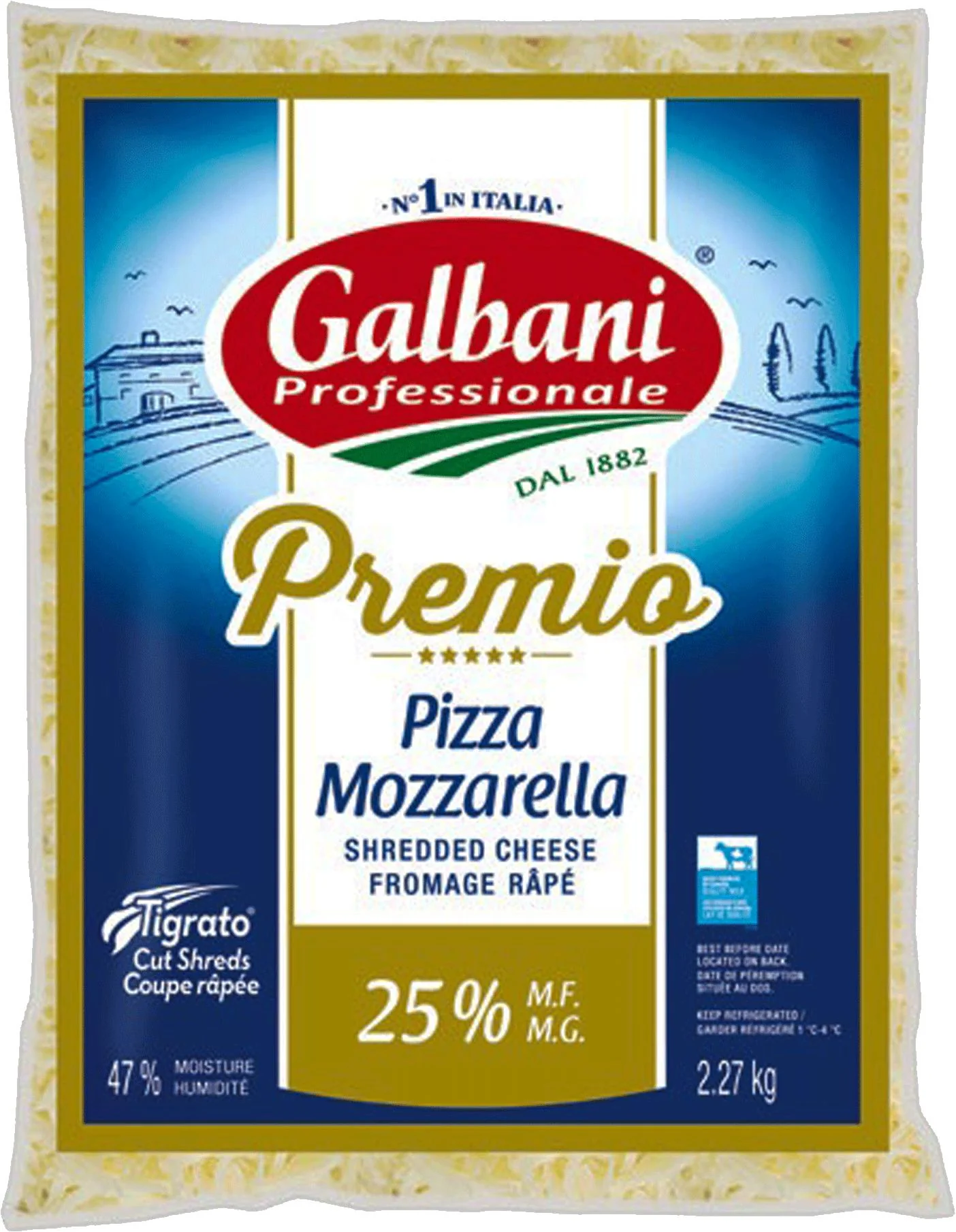Galbani - Professionale Premio Mozzarella Shred 25% — Case (4 x 2.27 KG)