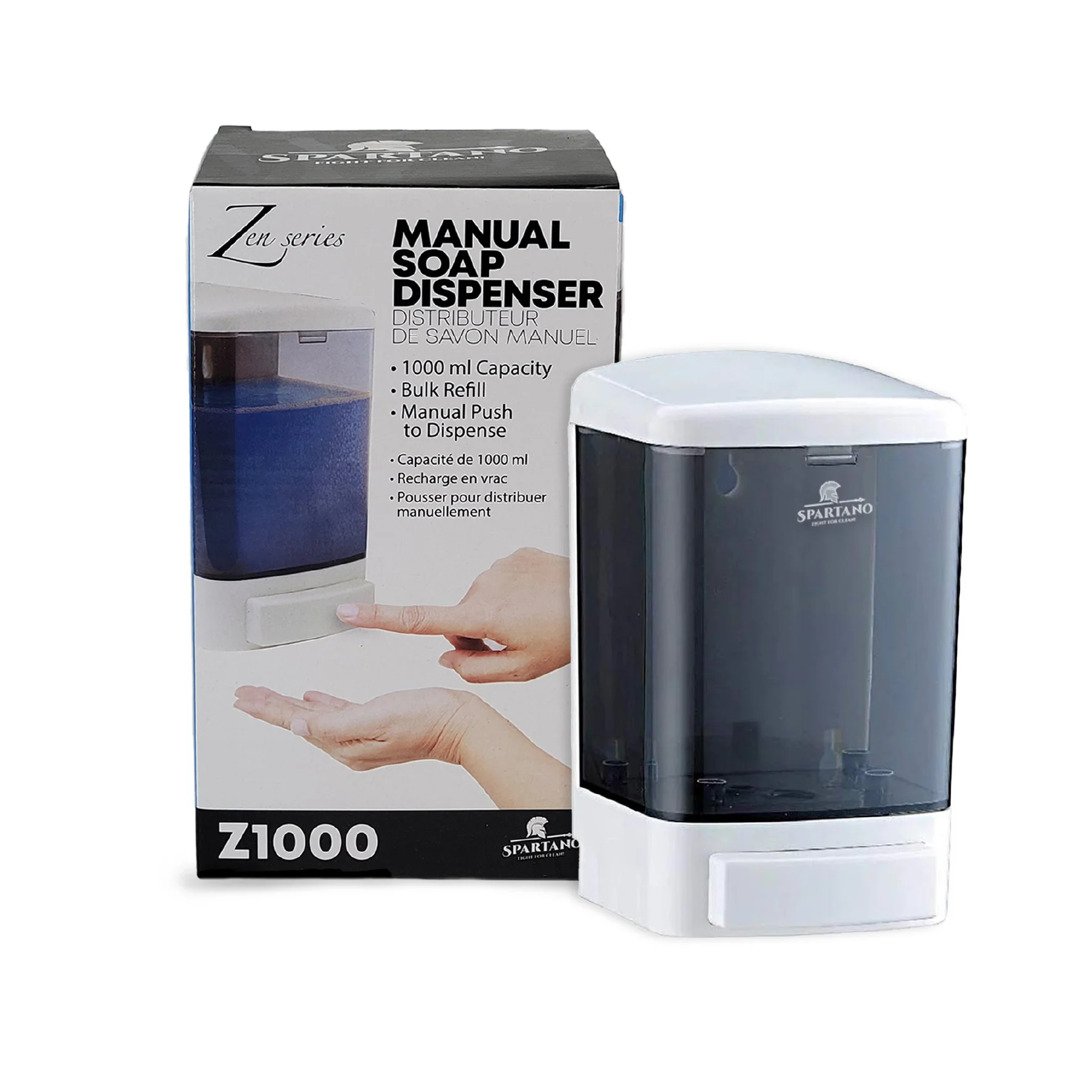 Spartano - Manual Soap Dispenser - White - Z1000 — Each (1 CT)