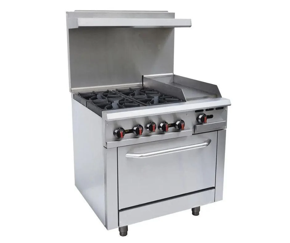 36" Gas Range - 4 Burners w/Oven & 12" Griddle - RGR36-G12