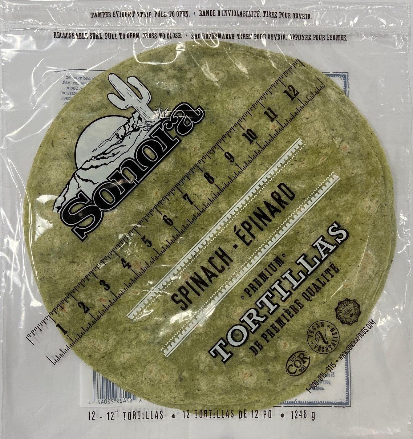 Sonora - Tortilla - Spinach - 12in - 221047 — Each (12 CT)