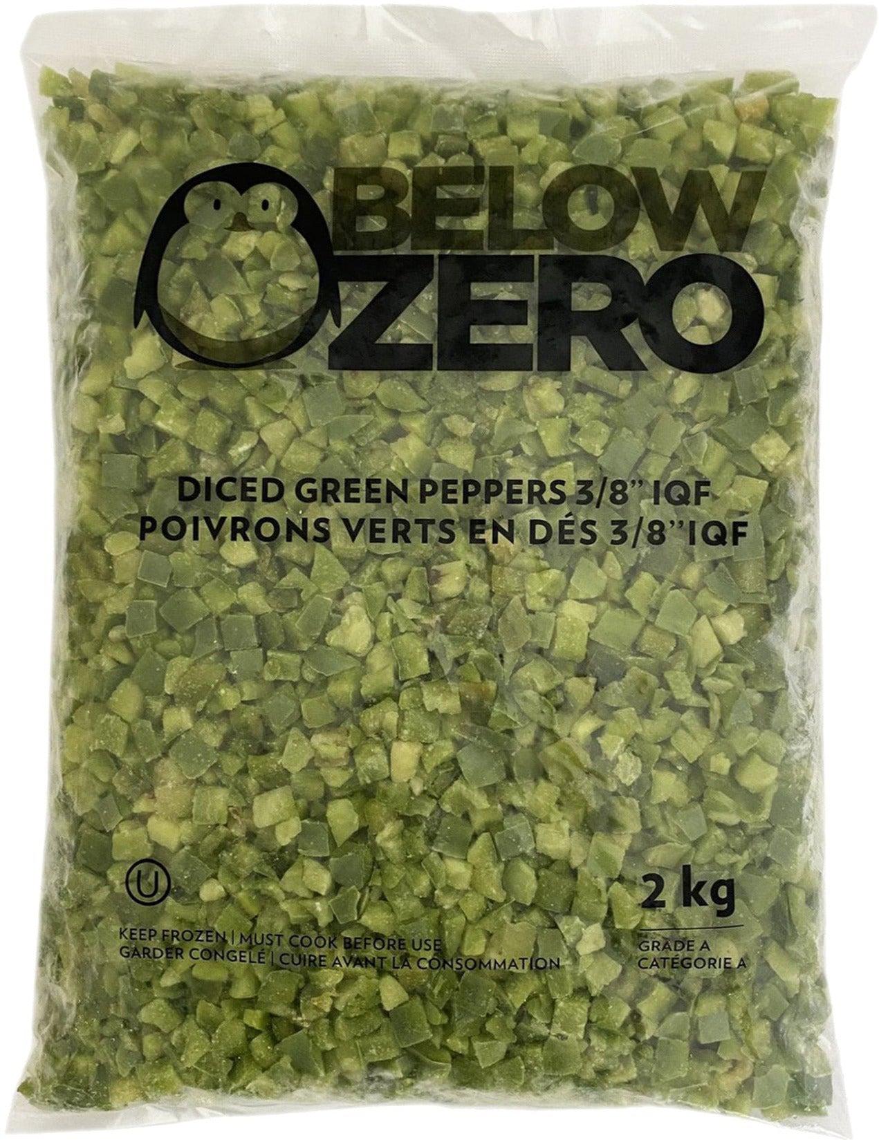 Below Zero - IQF Green Pepper Diced - 6720 — Each (2 KG)
