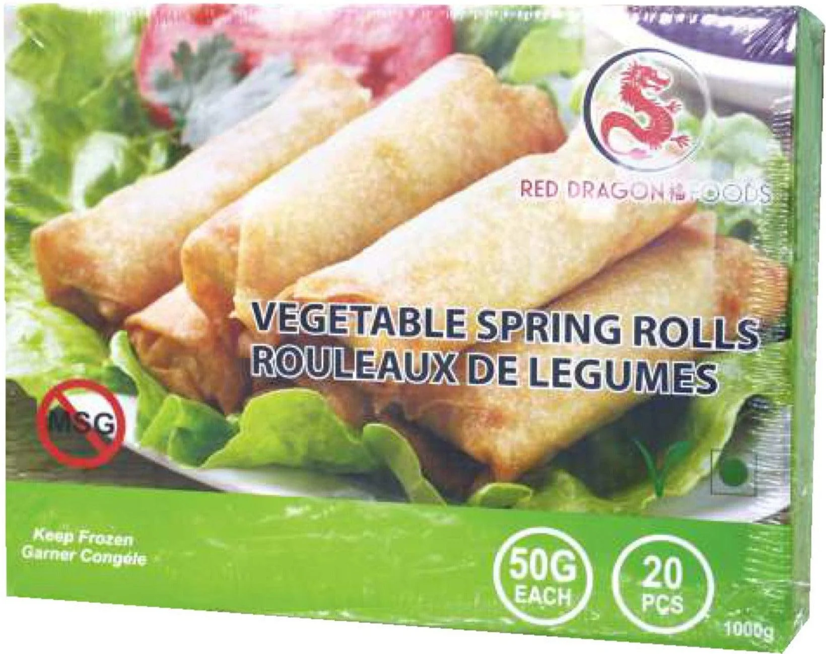 Red Dragon - Veggie Spring Roll (No MSG) - 50g — Case (20 x 50 G)