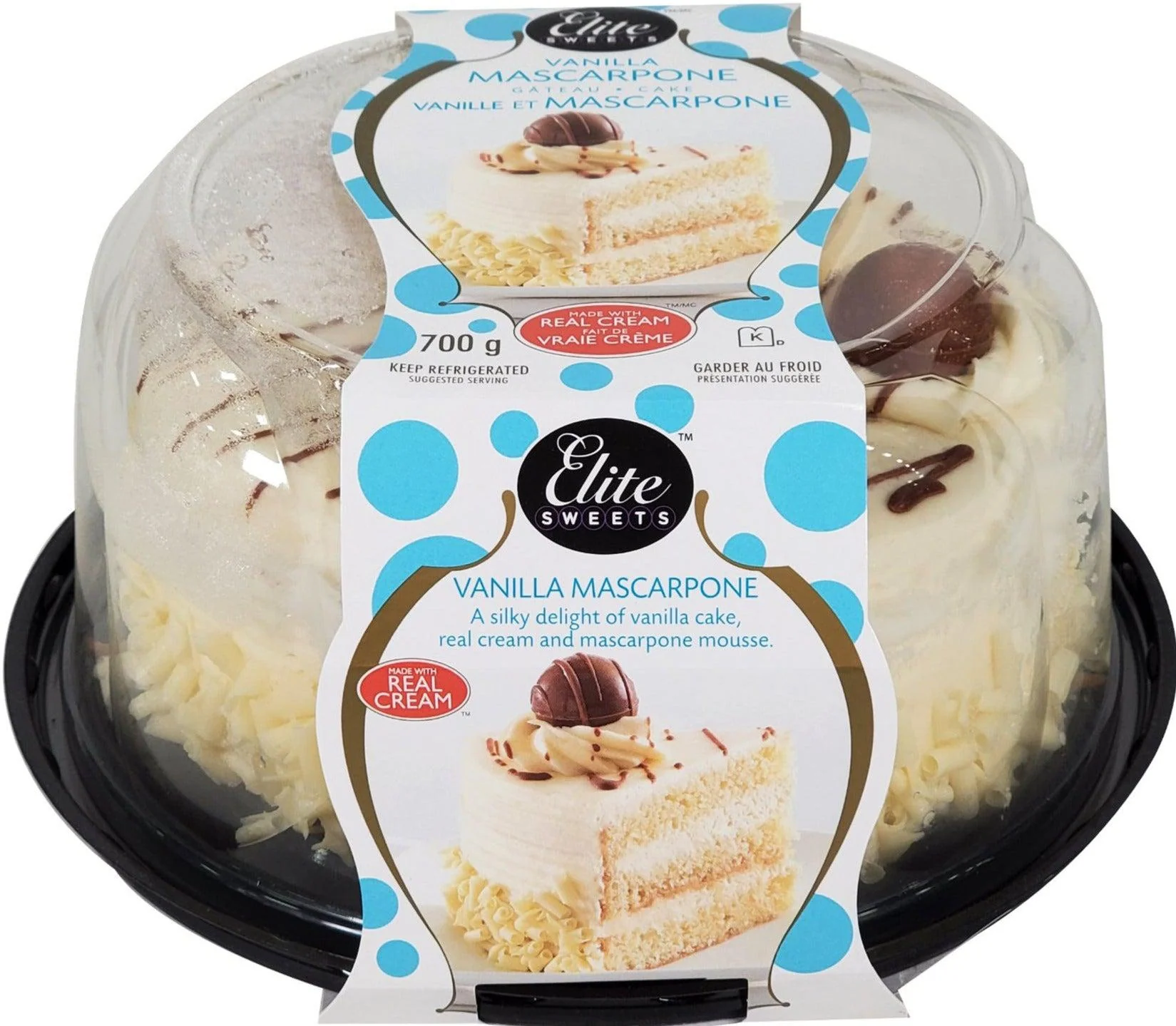 Elite Sweets - 6" Vanilla Cake / Mascarpone — Case (4 CT)