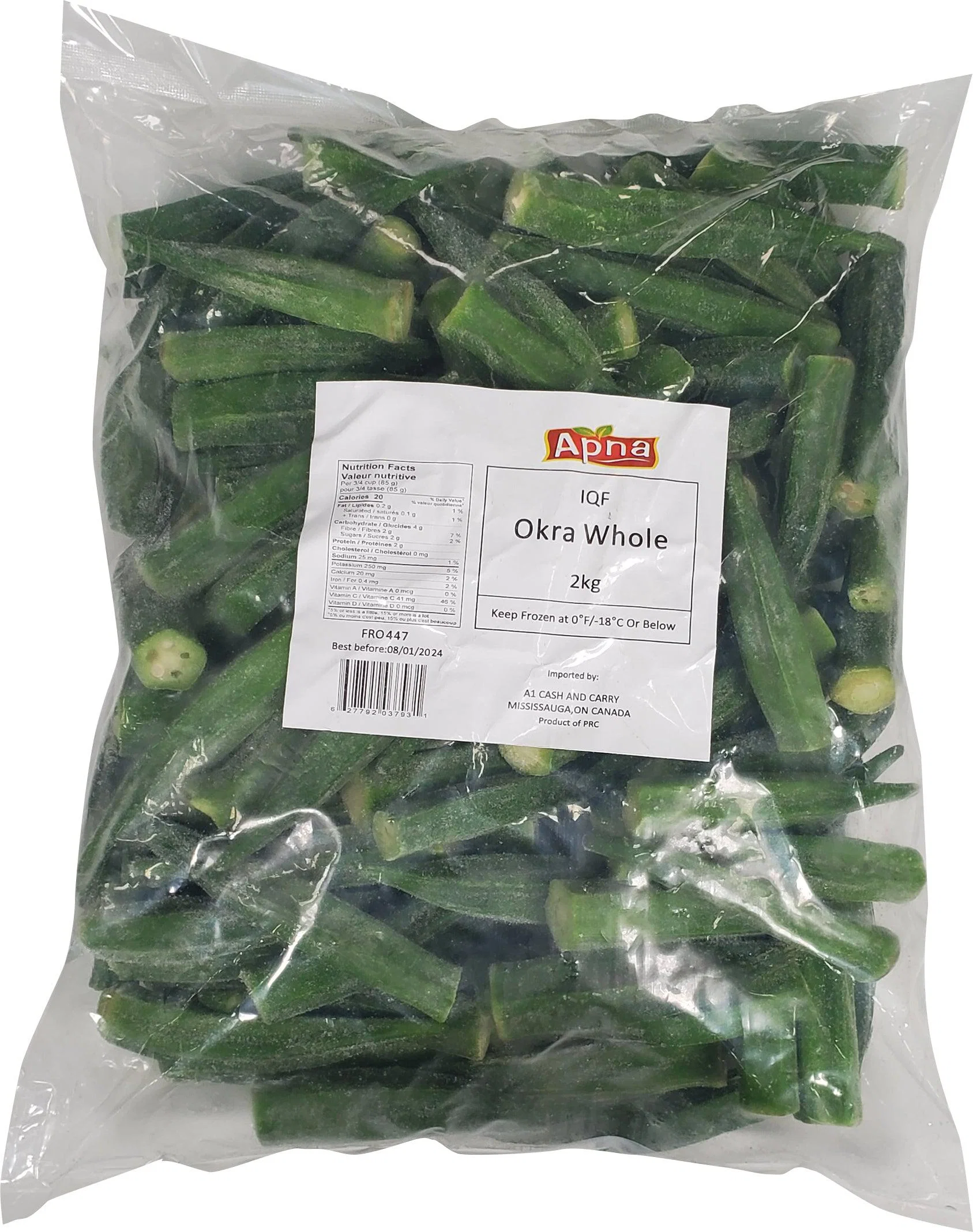 Apna - IQF Okra Whole — Case (6 x 2 KG)