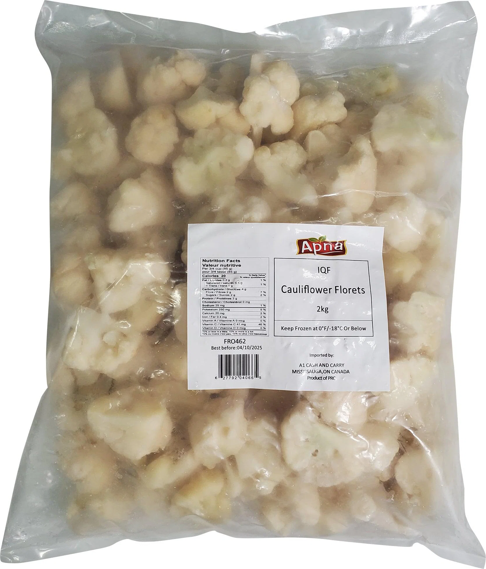 Apna - Cauliflower Florets — Case (6 x 2 KG)