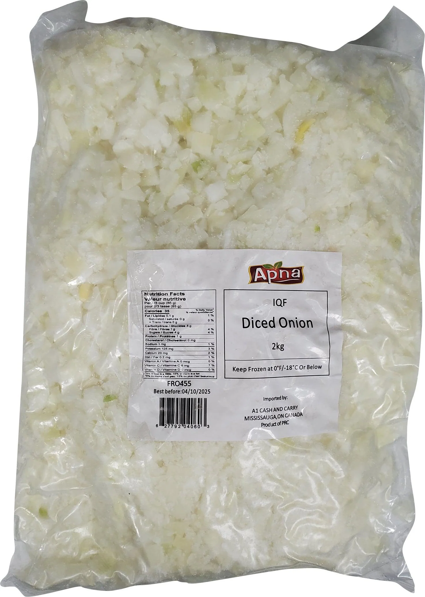 Apna - IQF Diced Onion — Each (2 KG)