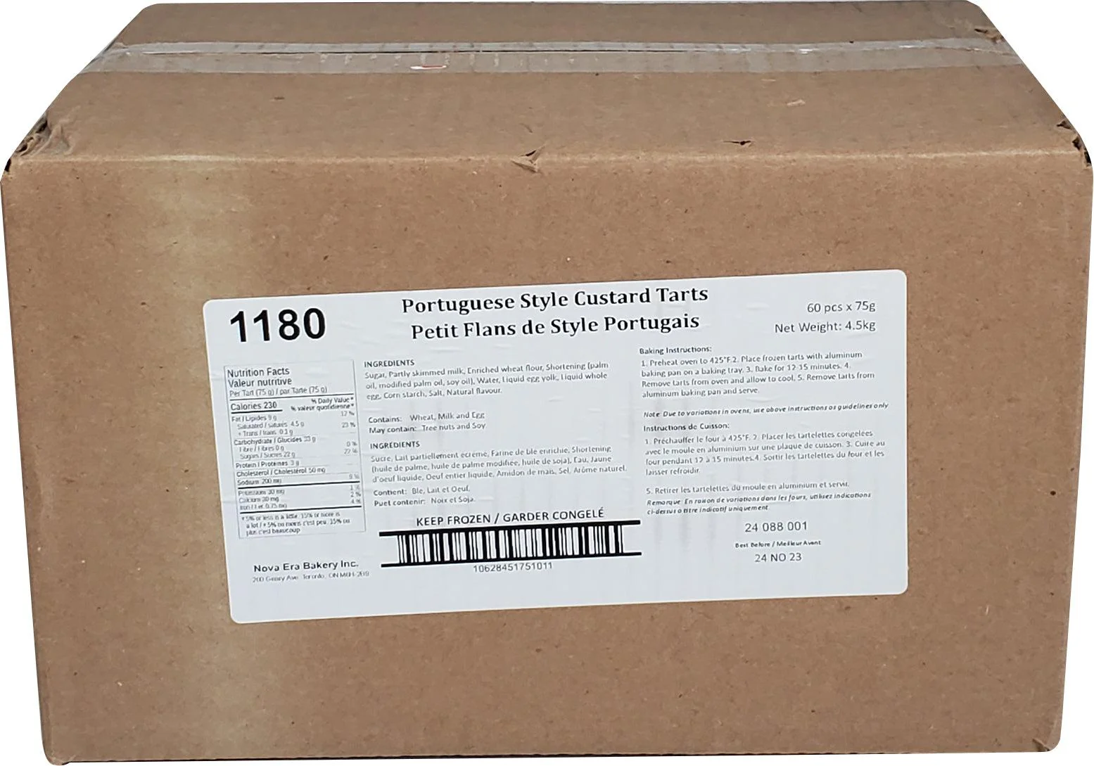 Frozen - Portuguese Custard Tarts - Pasteis De Natas (Bulk)