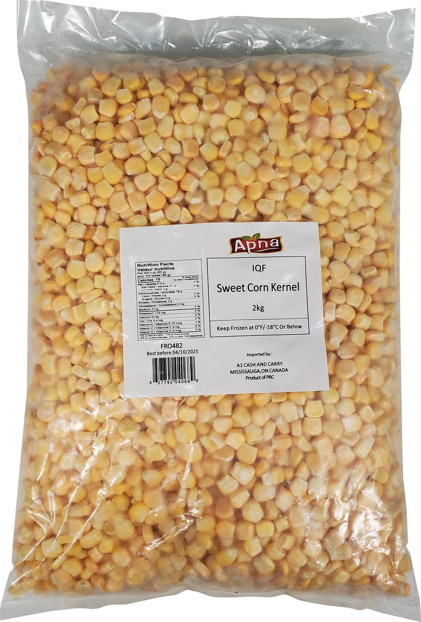 Apna - Sweet Corn Kernal — Case (6 x 2 KG)