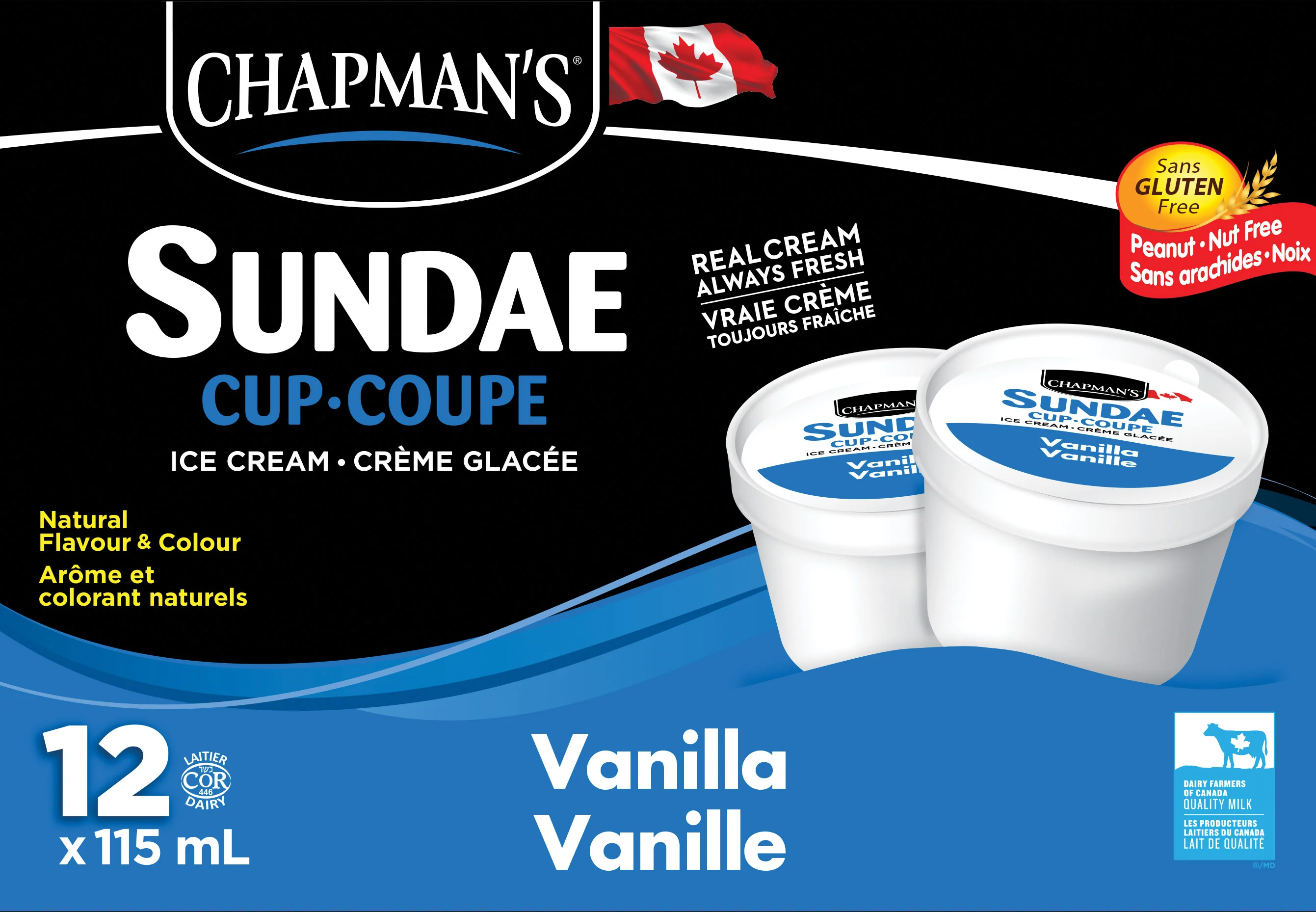 Chapman's - Thermal Cups Ice Cream - Vanilla — Case (12 x 115 ML)