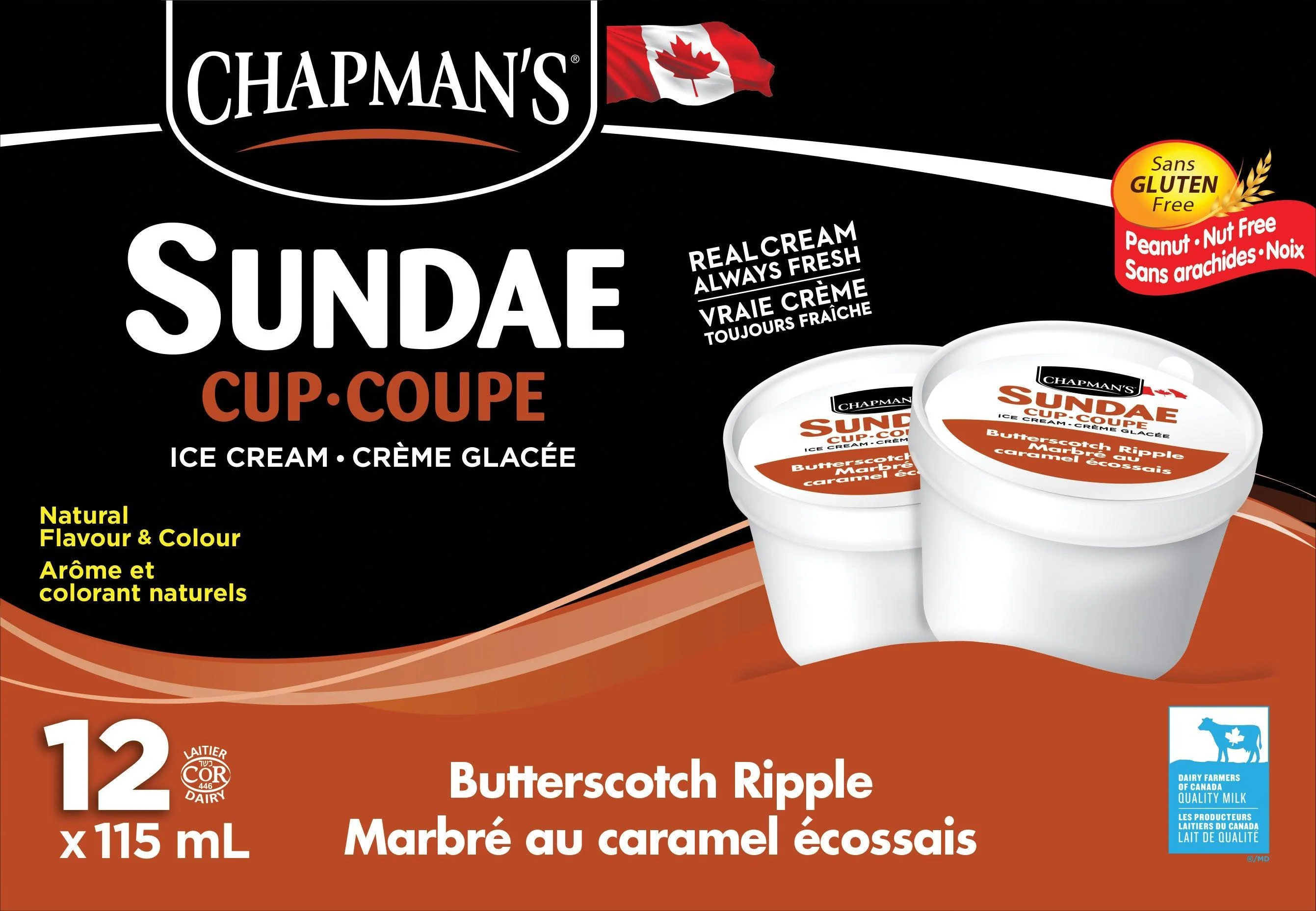 Chapman's - Thermal Cups Ice Cream - Butterscotch — Case (12 x 115 ML)