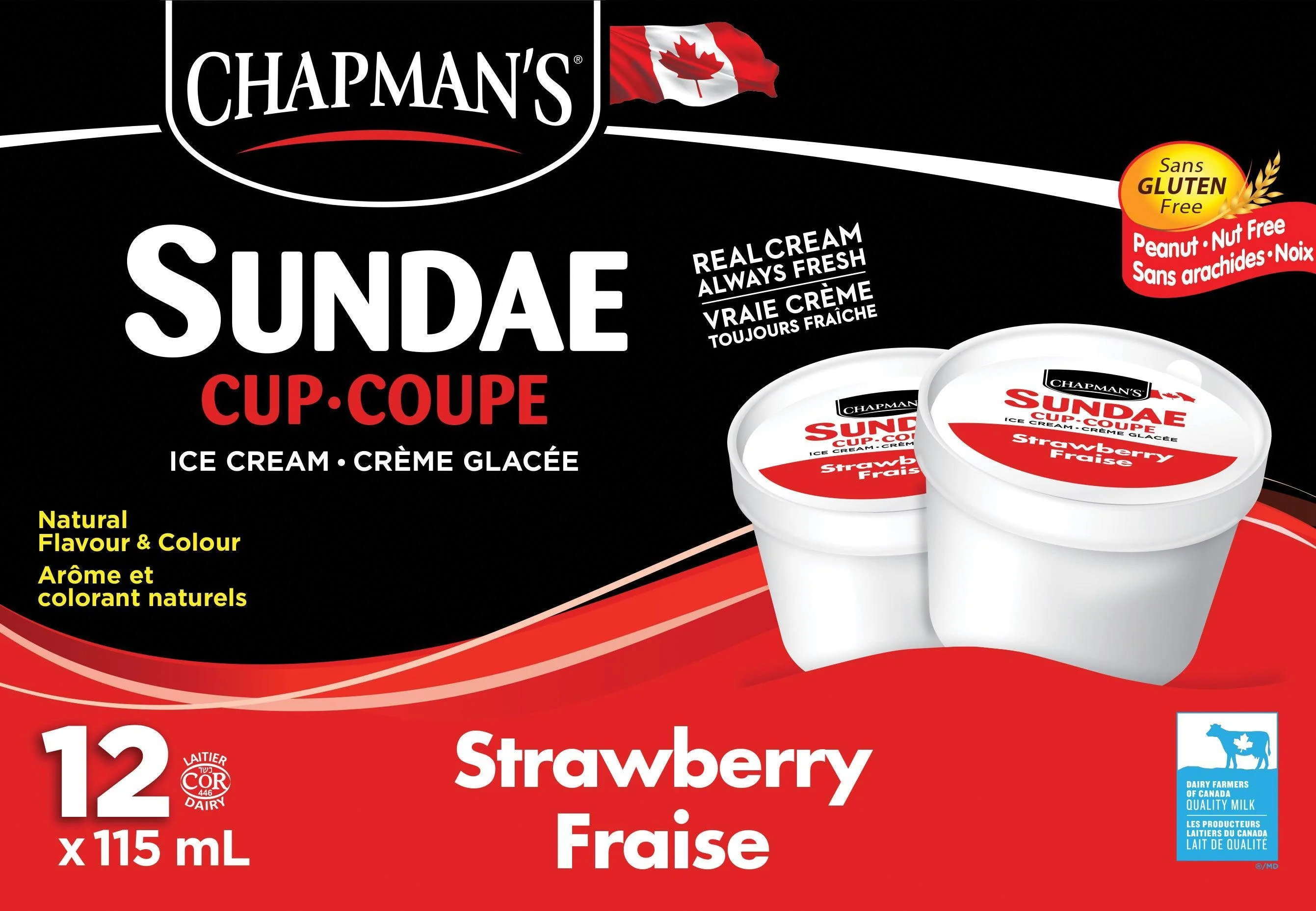 Chapman's - Thermal Cups Ice Cream - Strawberry — Case (12 x 115 ML)