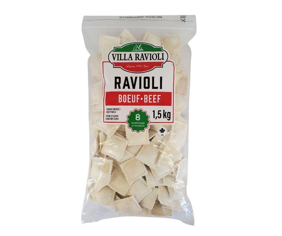 Villa Ravioli - Beef Ravioli — Case (5 x 1.5 KG)