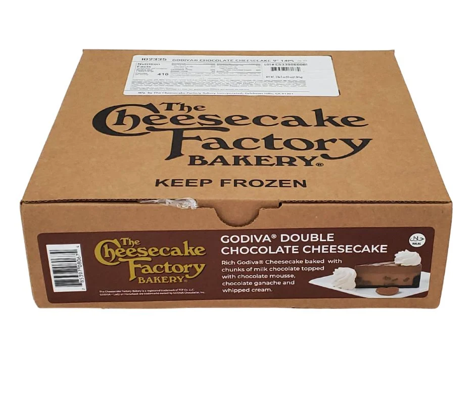 The Cheesecake Factory Godiva Double Chocolate Cheesecake 9" Slice — Case (4 CT)