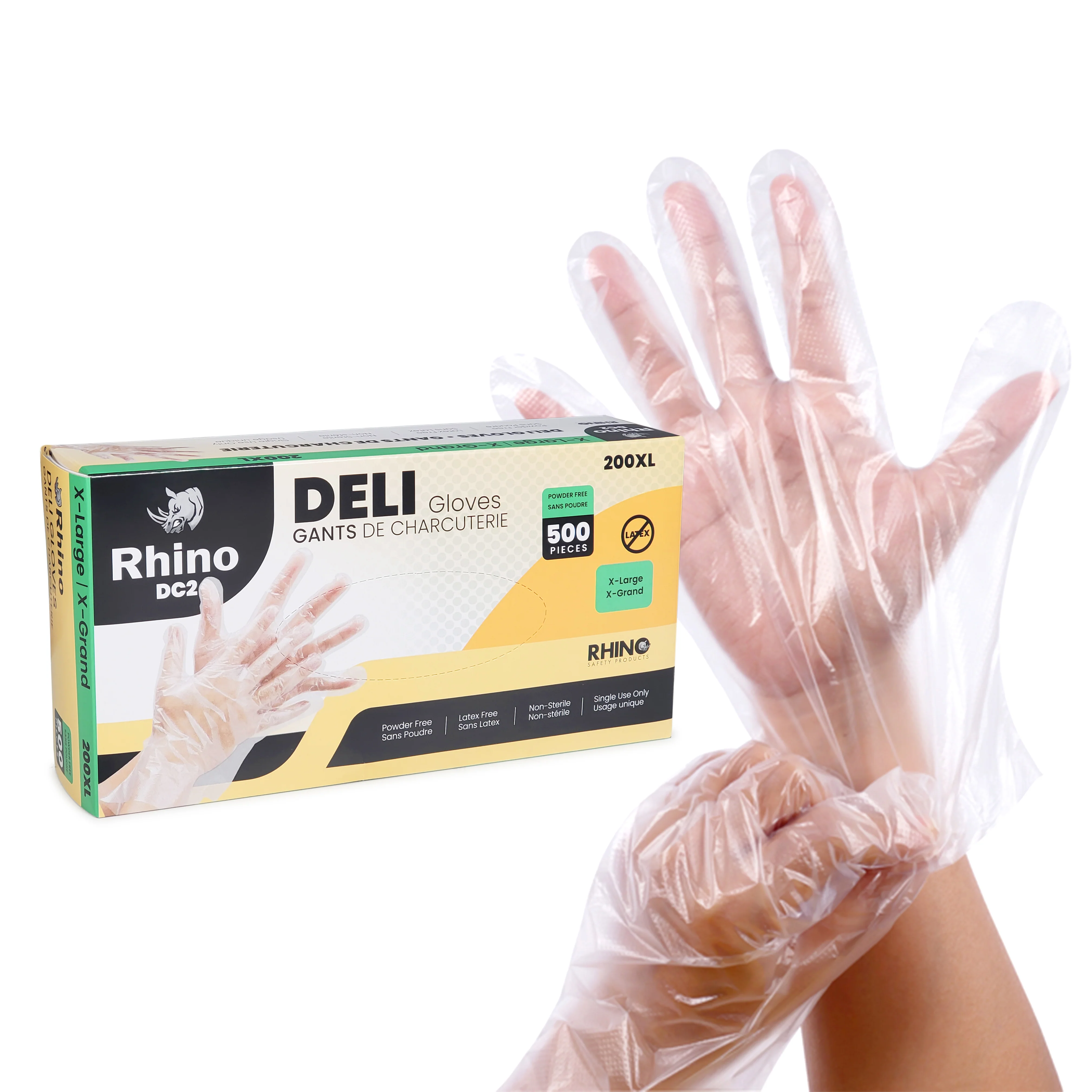 Rhino - DC2 - Clear Deli Gloves - Extra Large - 200XL — Case (500 CT)