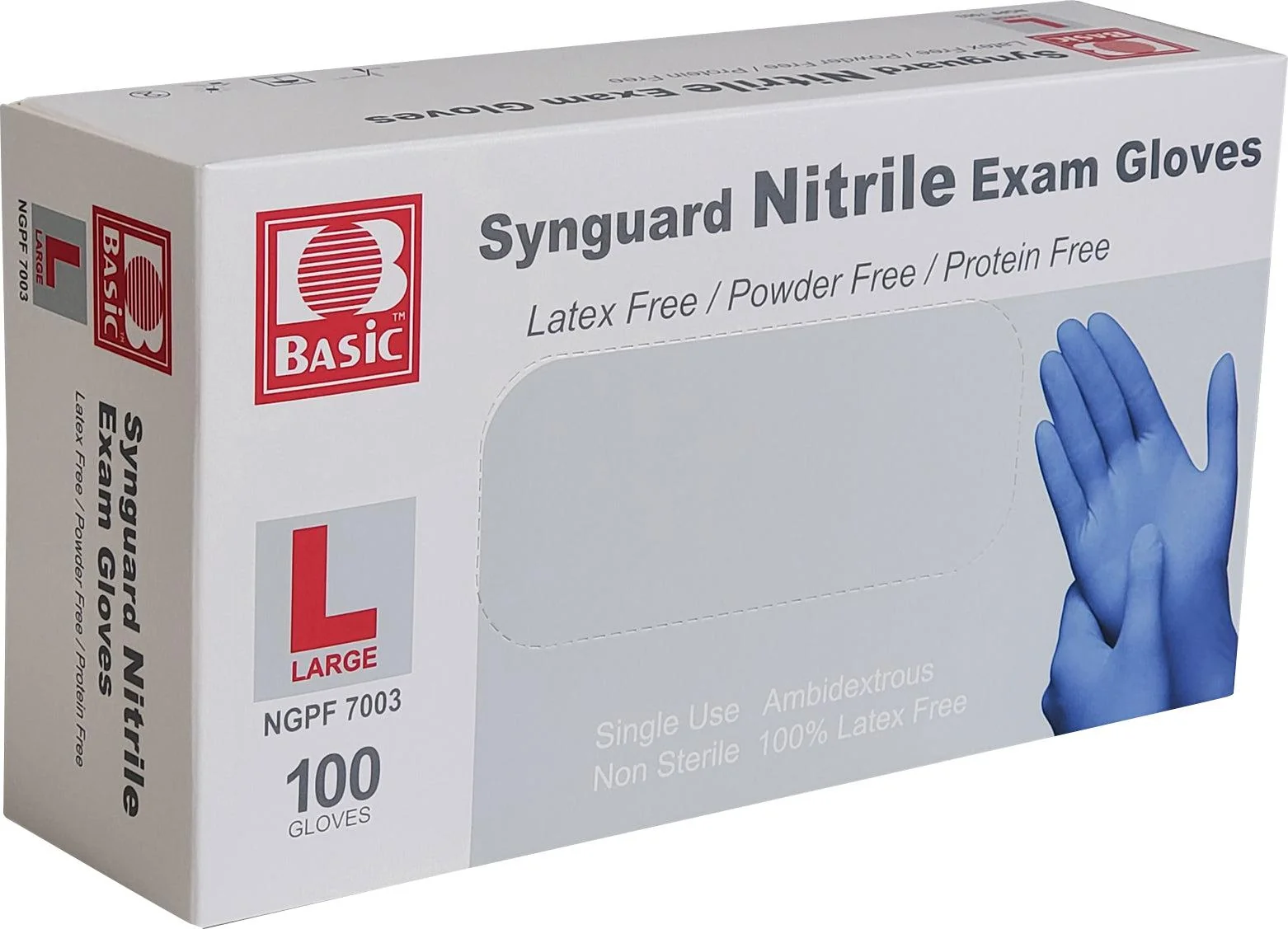 Advance Care - Nitrile Gloves Exam - Blue - Large — Case (10 x 100 CT)
