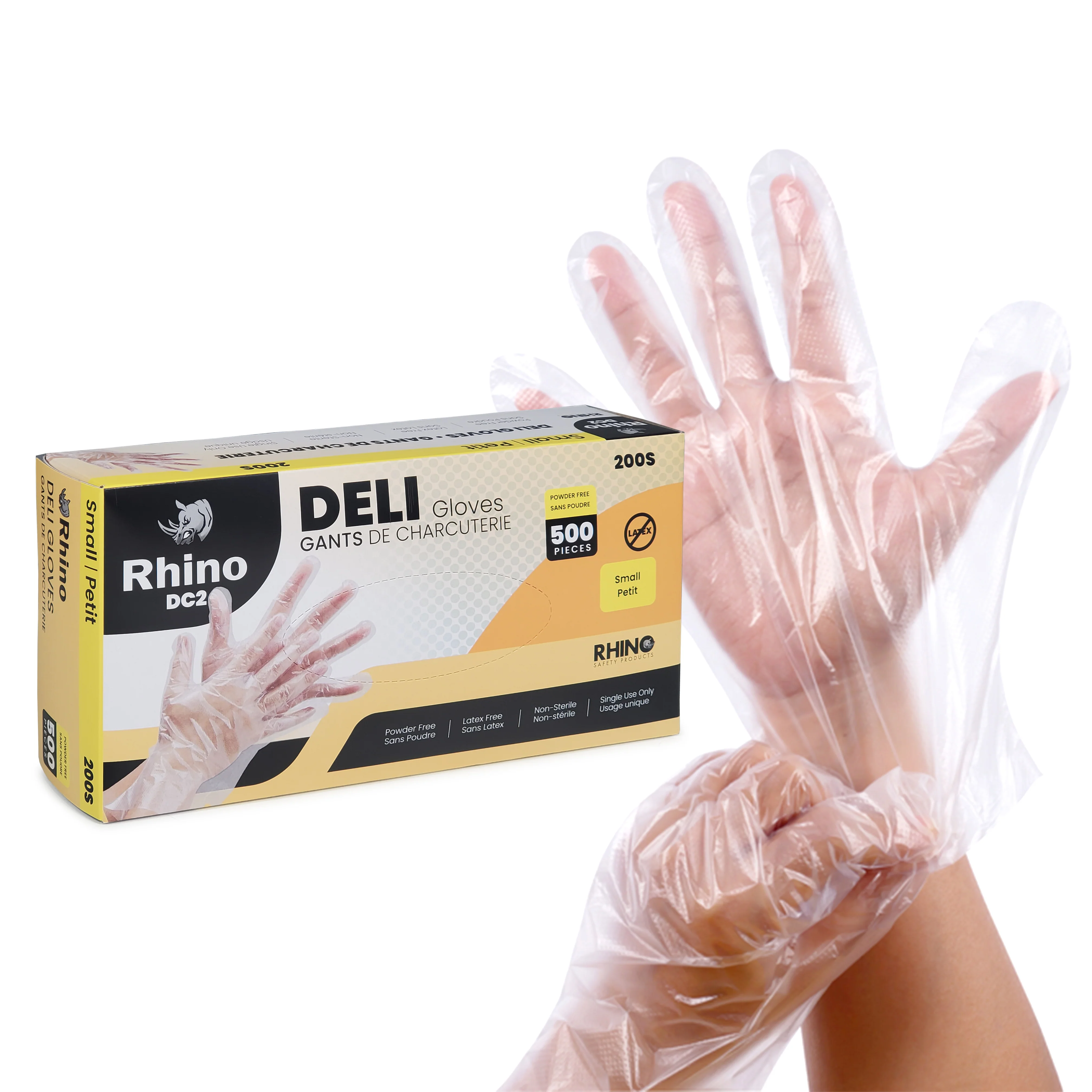 Rhino - DC2 - Clear Deli Gloves - Small - 200S — Case (10 x 500 CT)