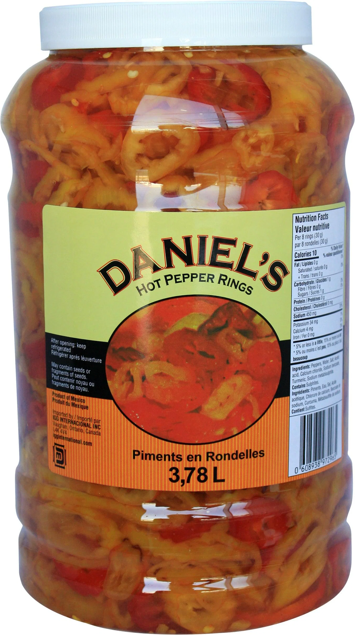 Daniel's - Hot Banana Pepper Rings — Case (4 x 3.78 L)