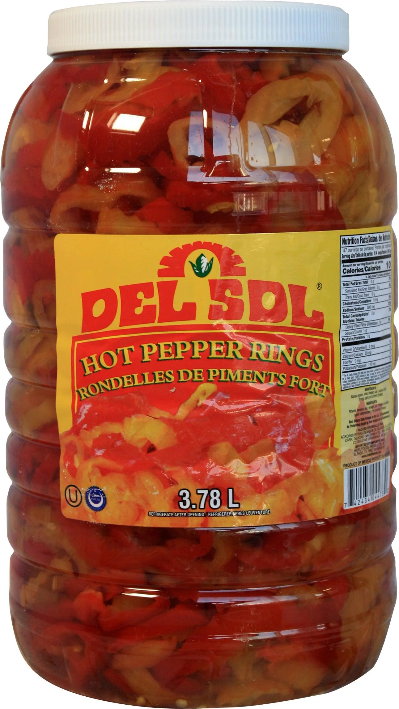 Delsol - Hot Banana Pepper Rings — Each (4 L)