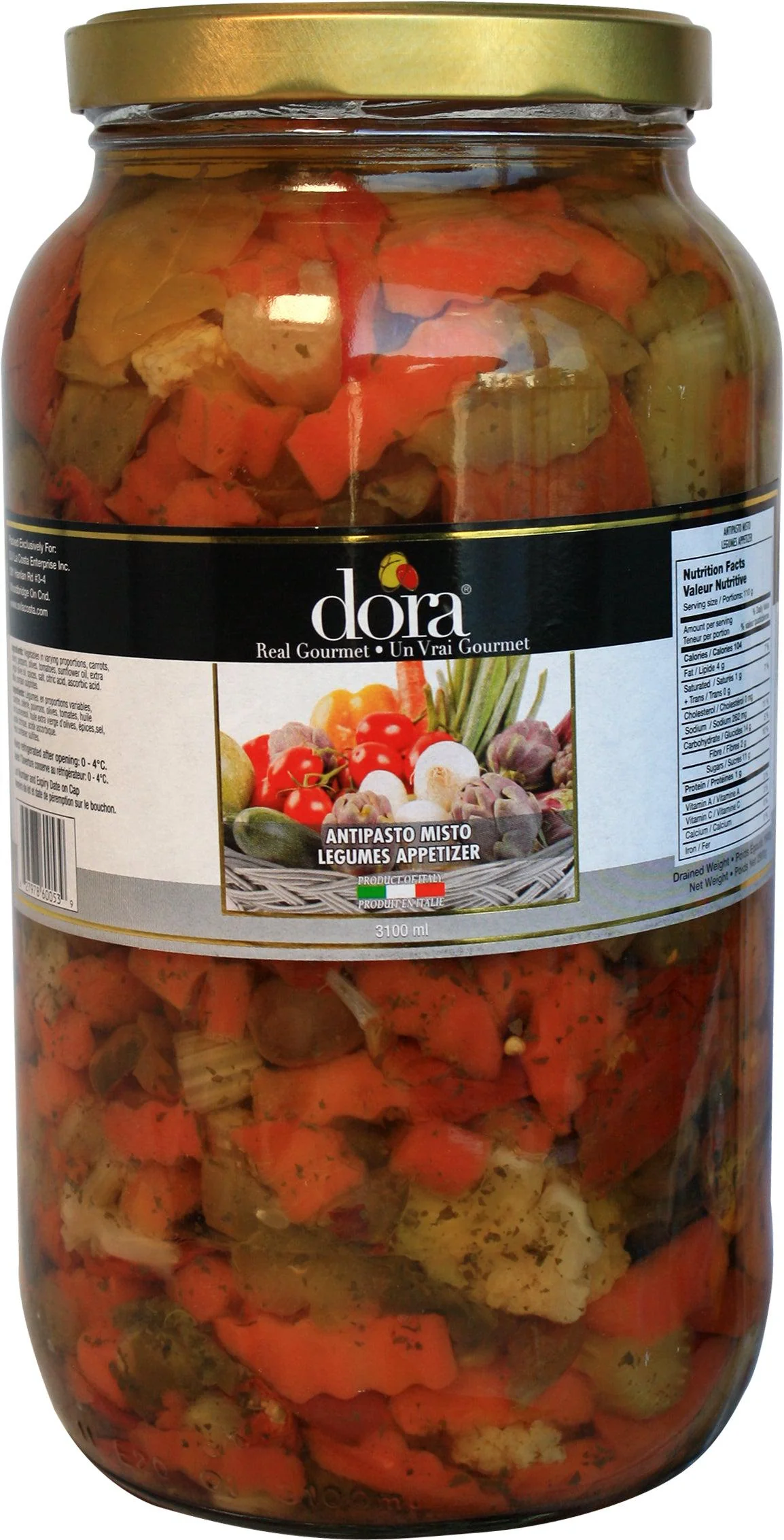 Dora - Vegetable Antipasto - in Oil — Case (4 x 3100 ML)