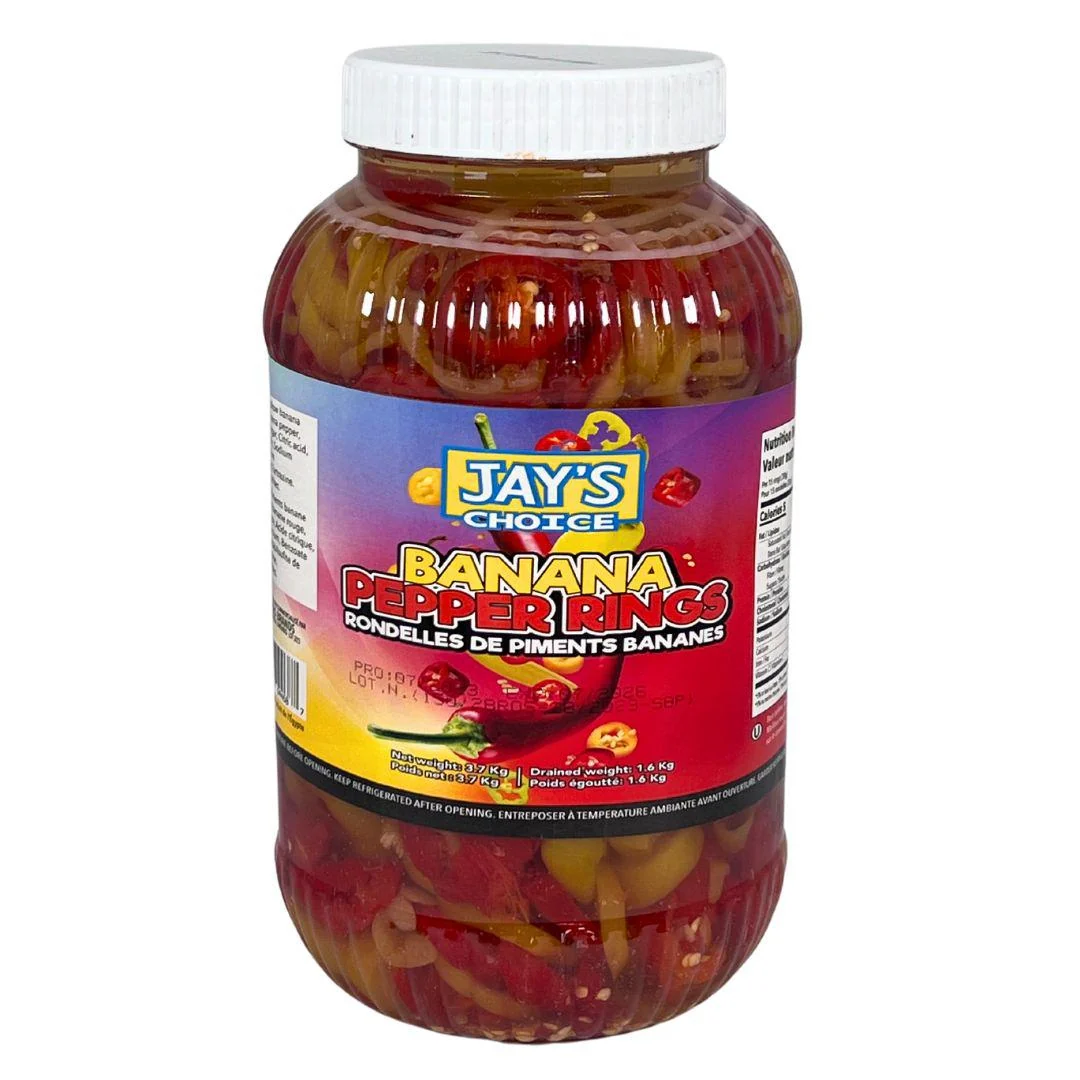Jay's Choice - Hot Banana Pepper Rings — Case (4 x 3.78 L)