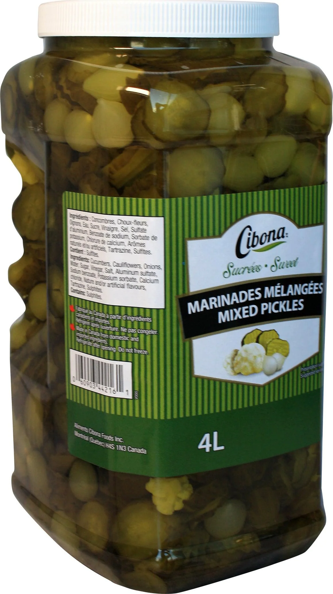 Cibona Sweet Mixed Pickles - 4 L — Case (2 x 4 L)