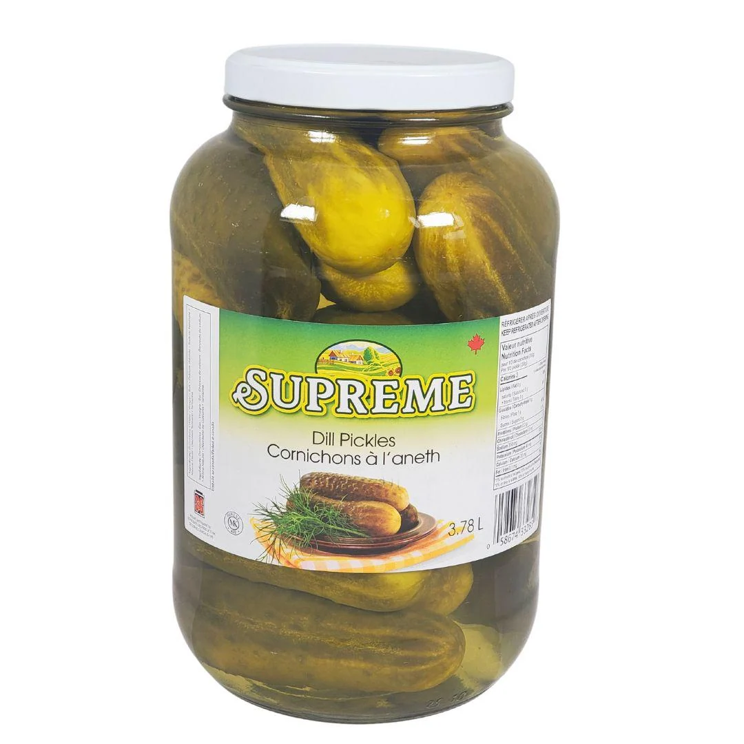 Supreme - Whole Dill Pickles — Case (2 x 3.78 L)