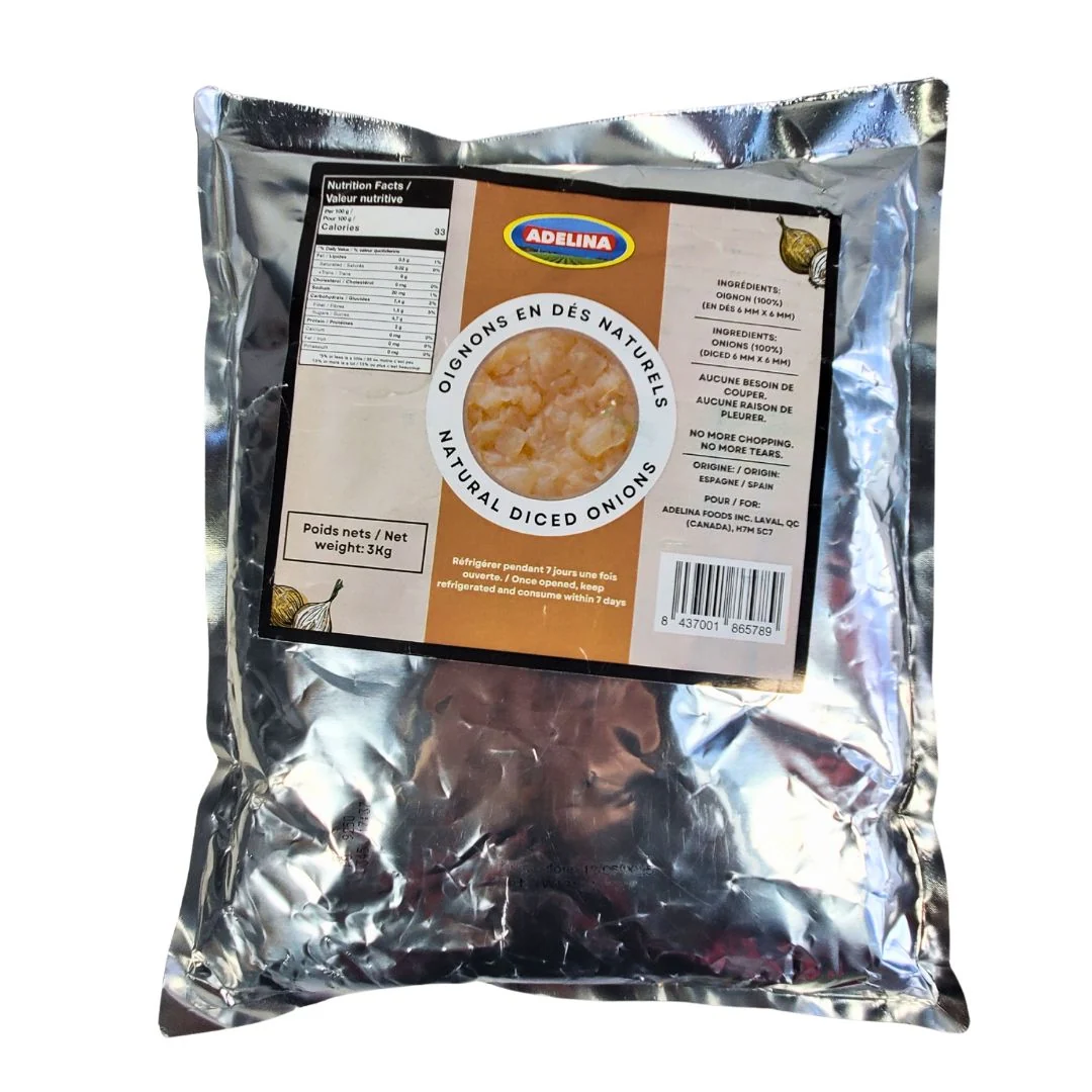 Adelina Natural - Cooked Onion - Diced 6x6 mm - 3kg — Pack (3 KG)