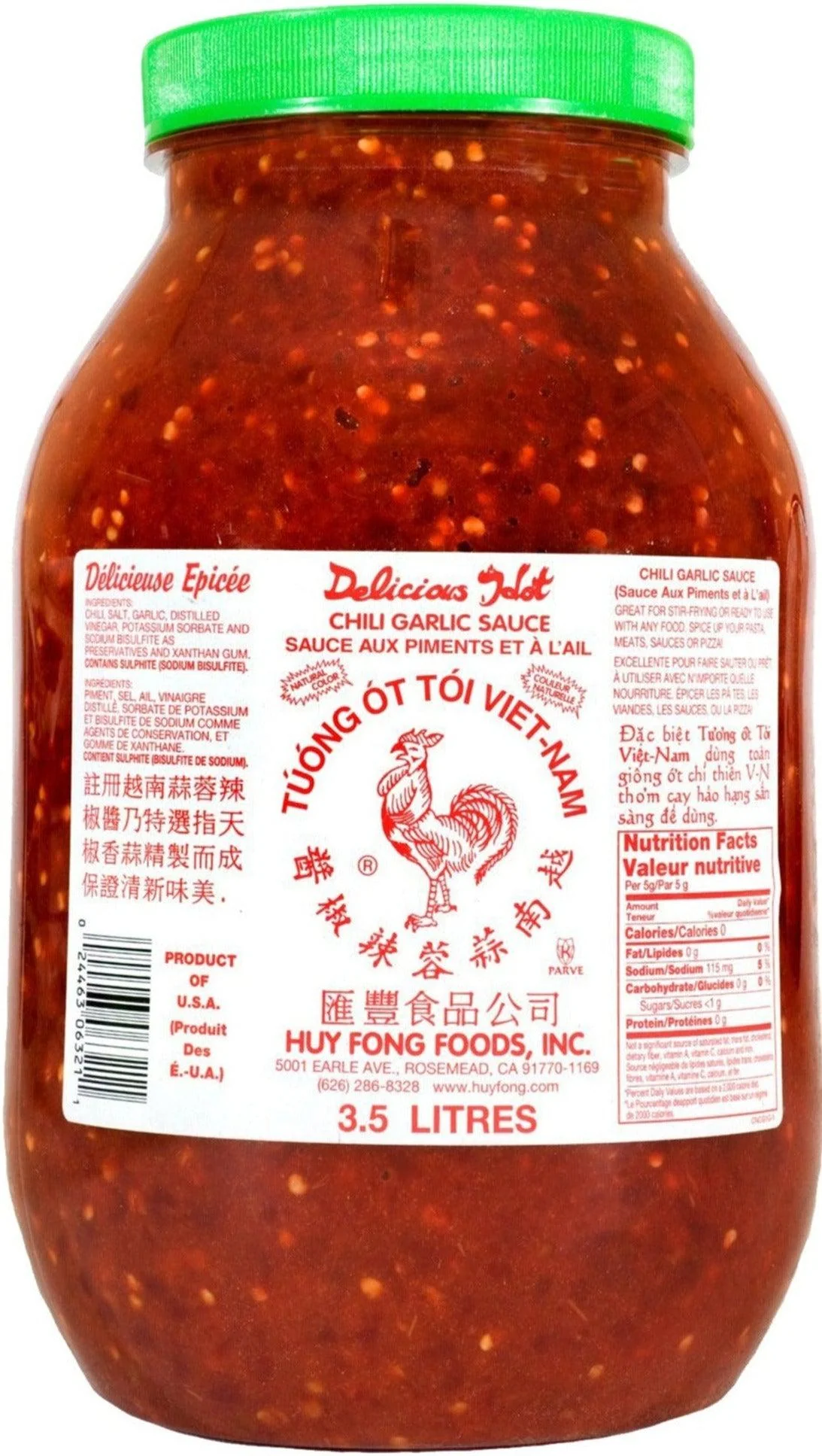 Huy Fong- Hot Chilli Garlic Sauce — Case (3 x 136 OZ)