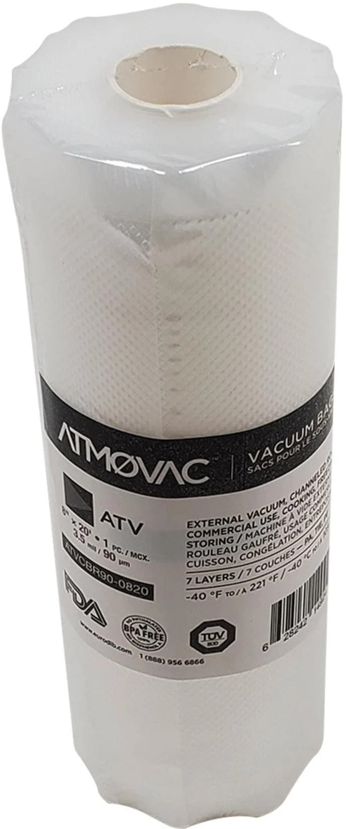 Atmovac - 8" x 20' - Channeled Vacuum Bag Roll — Each (1 CT)