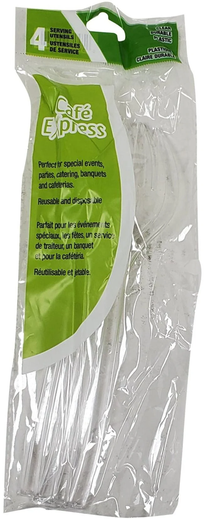 Plastic Serving Utensils (4pk) - 2 Fork / 2 Spoon - BZDSER2 — Case (36 CT)