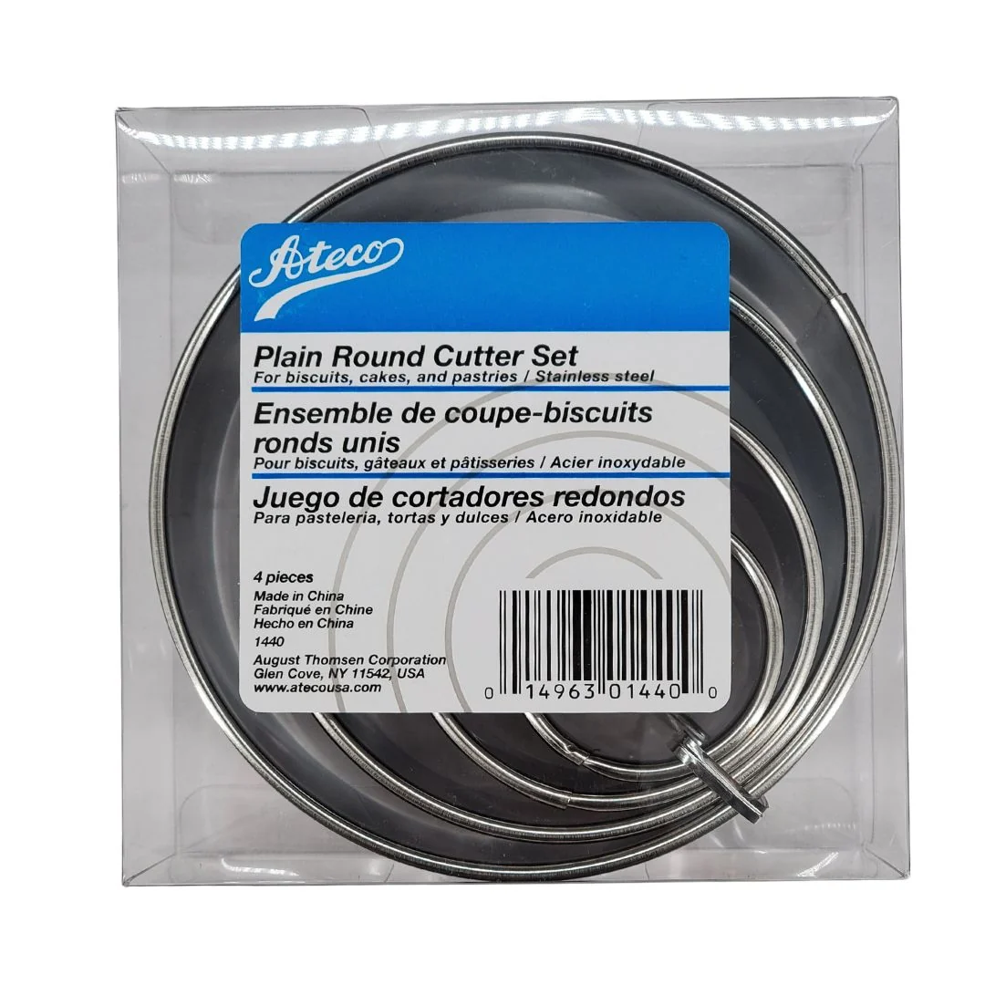 Cookie Cutter Set - Round - 4 Sizes (1.5" to 4.5")