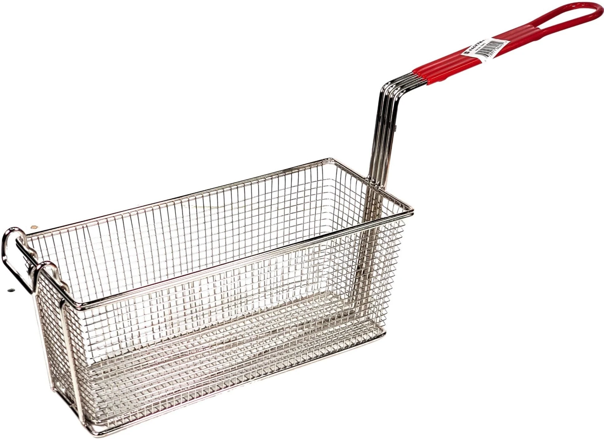 Fryer Basket Red PVC Handle 13-1/4 x 5-5/8 x 5-11/16" - SAG705672