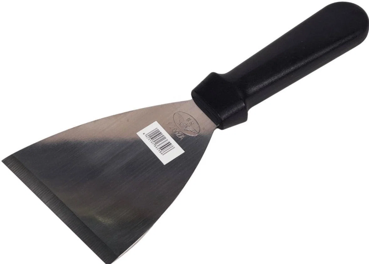 Pan Scrapper SS with Plastic Handle 4"