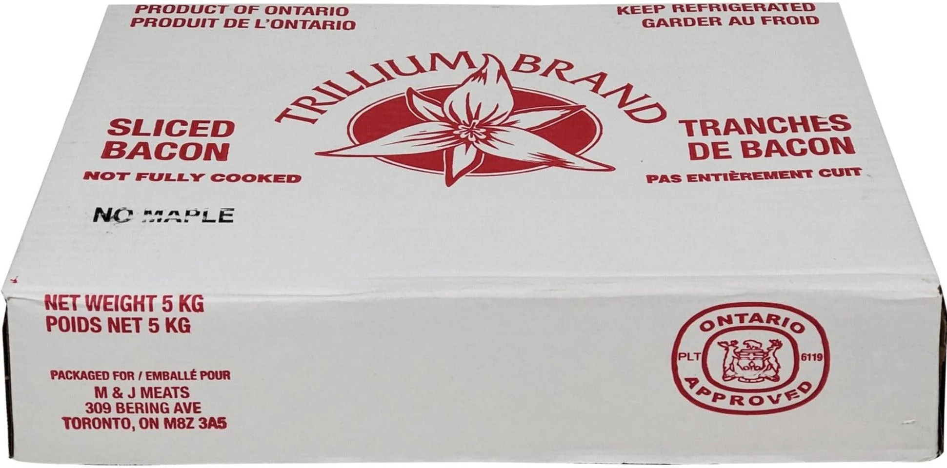 Frozen - Trillium - Raw Sliced Bacon