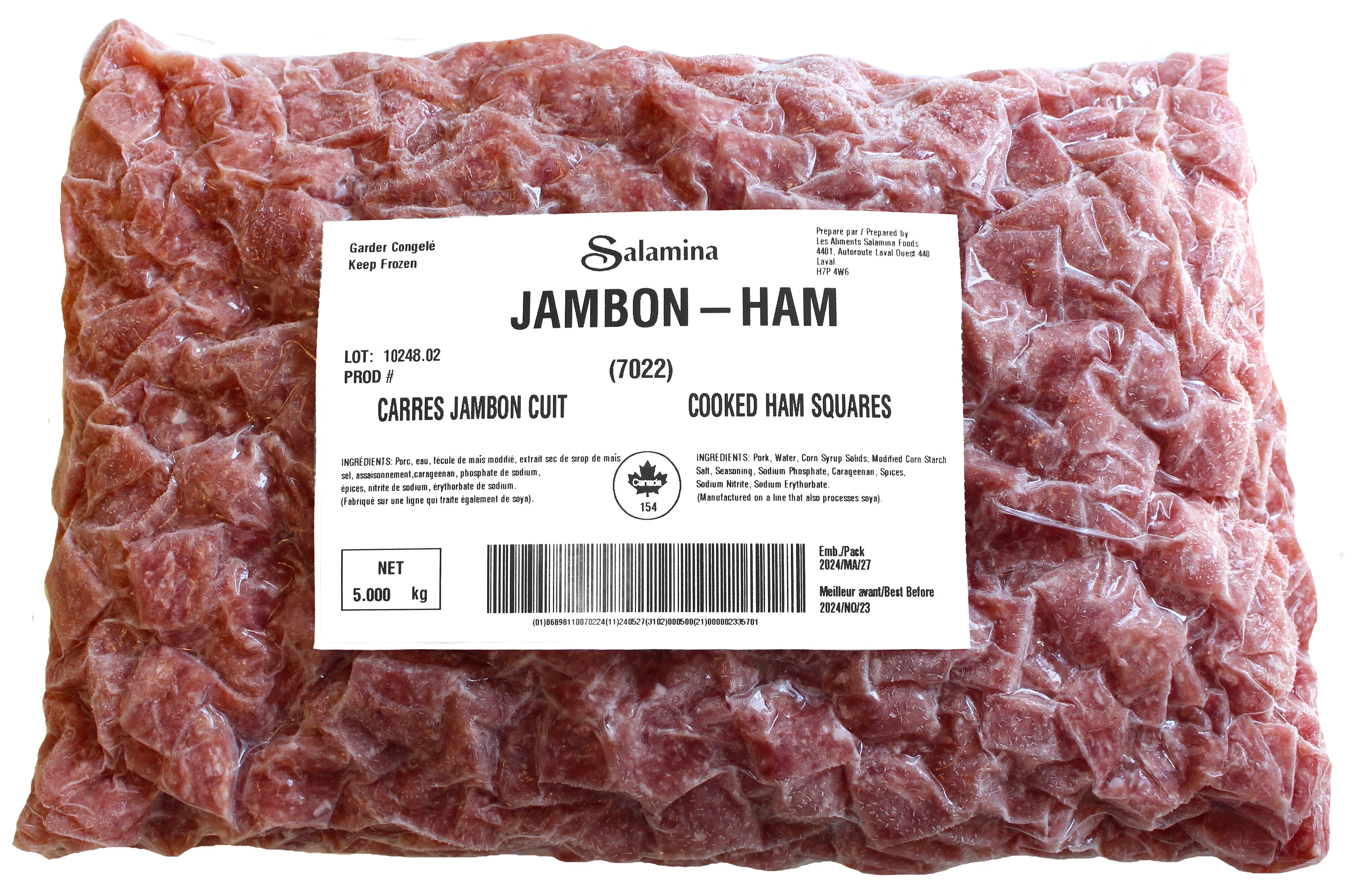 Salamina - Fully Cooked Ham Squares — Case (2 x 2.5 KG)