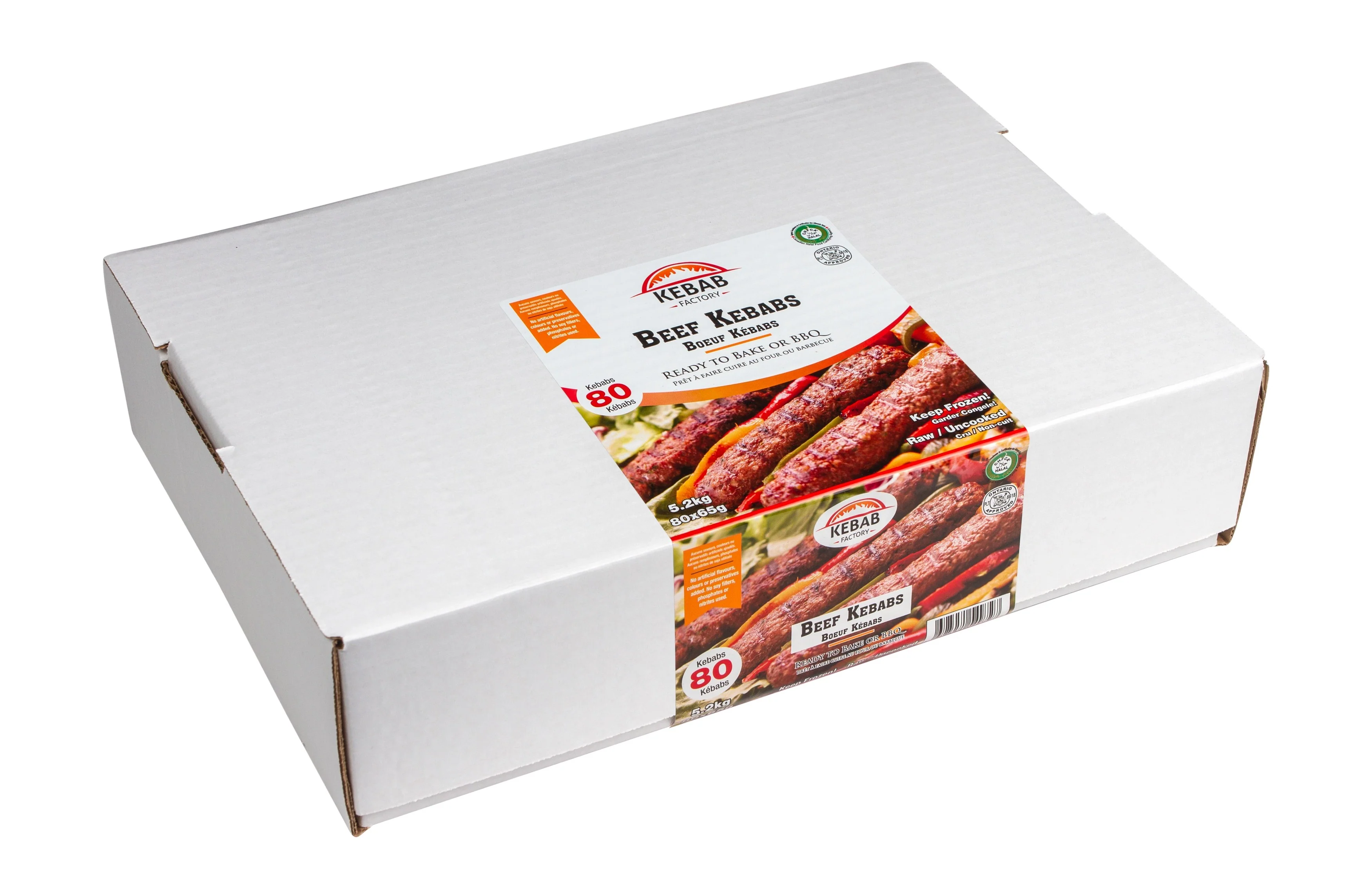 Kebab Factory - Beef Kebabs - Ready to Cook - Frozen — Case (4 x 12 x 65 G)