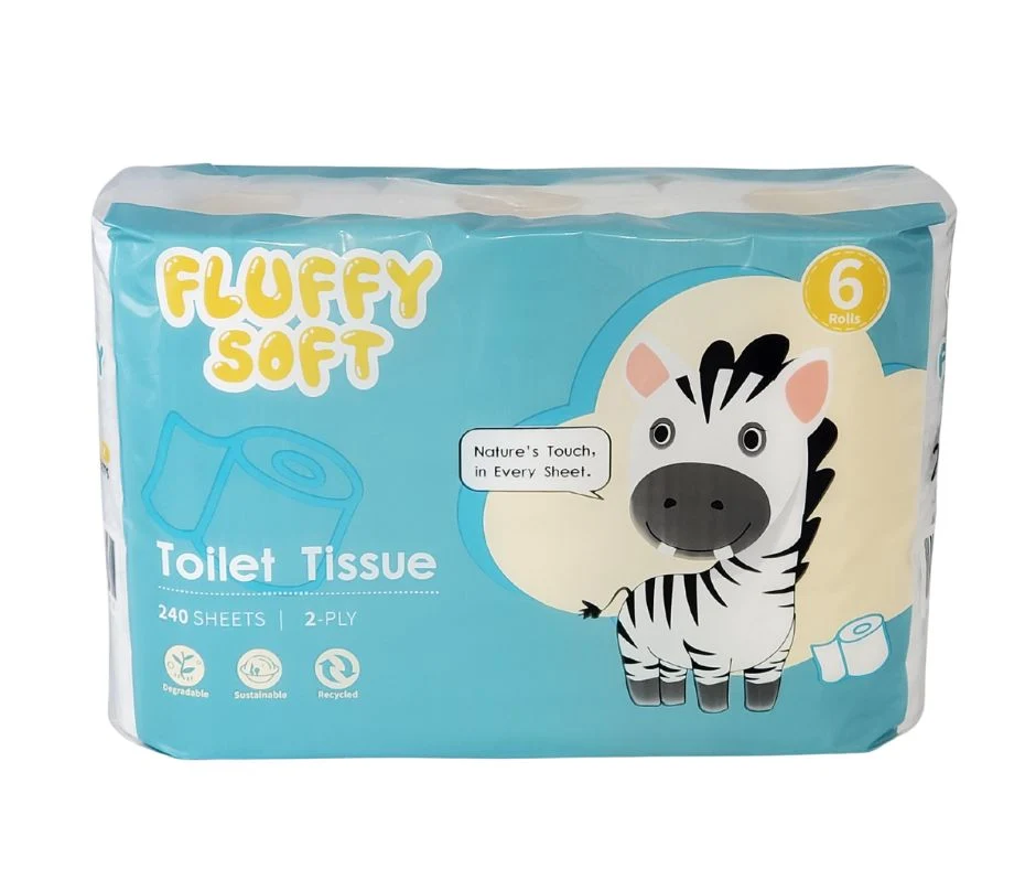 Fluffy Soft - Toilet Tissue - 2 ply - White — Case (8 x 6 CT)