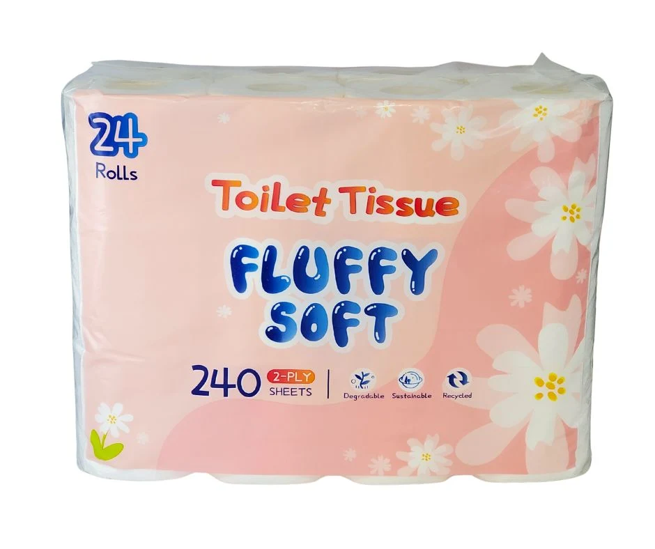 Fluffy Soft - Toilet Tissue - 2 ply - White — Case (2 x 24 CT)