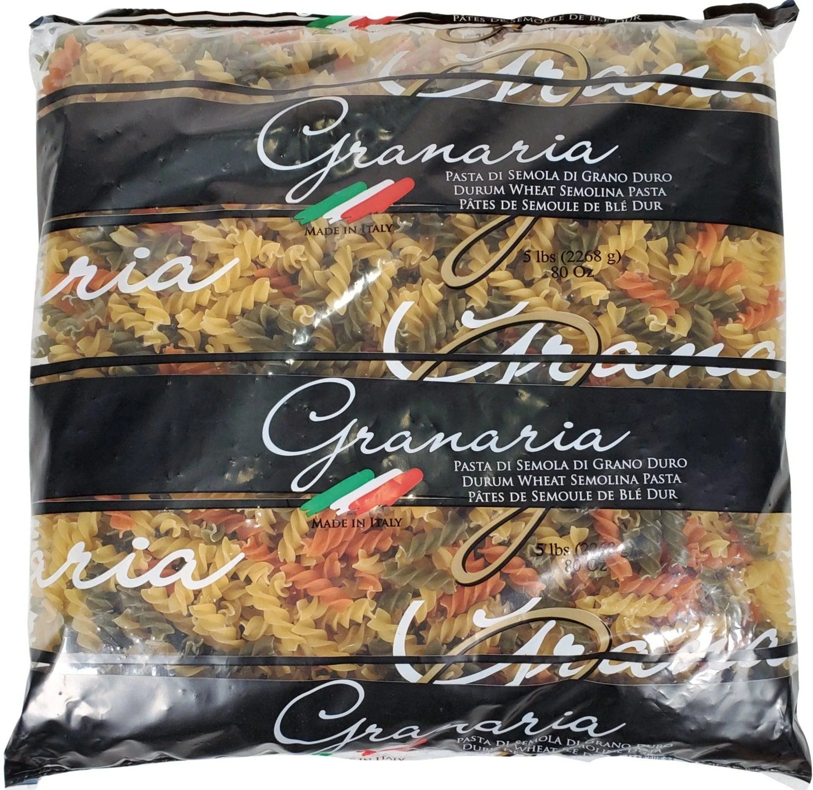 Granaria - Pasta - Fusilli - Tri Colour — Case (4 x 5 LB)