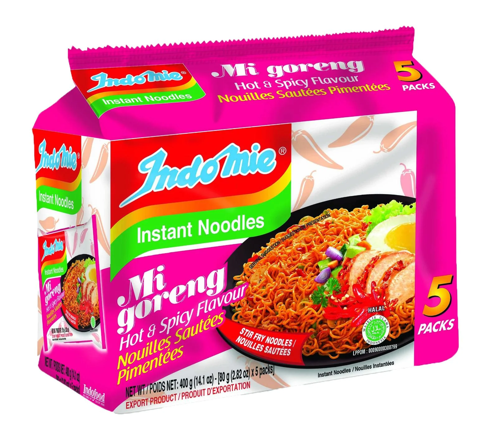 Indomie - Mi Goreng - Instant Noodles - Hot & Spicy — Case (5 x 80 G)