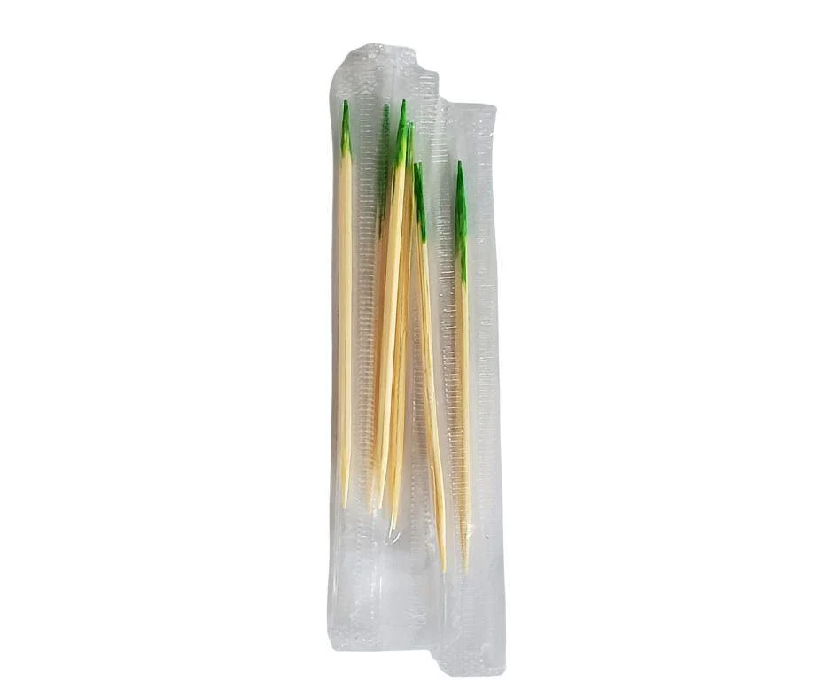 Eco-Craze - Bamboo Toothpick - Mint - Cello Wrap - C2-65M — Case (1000 CT)